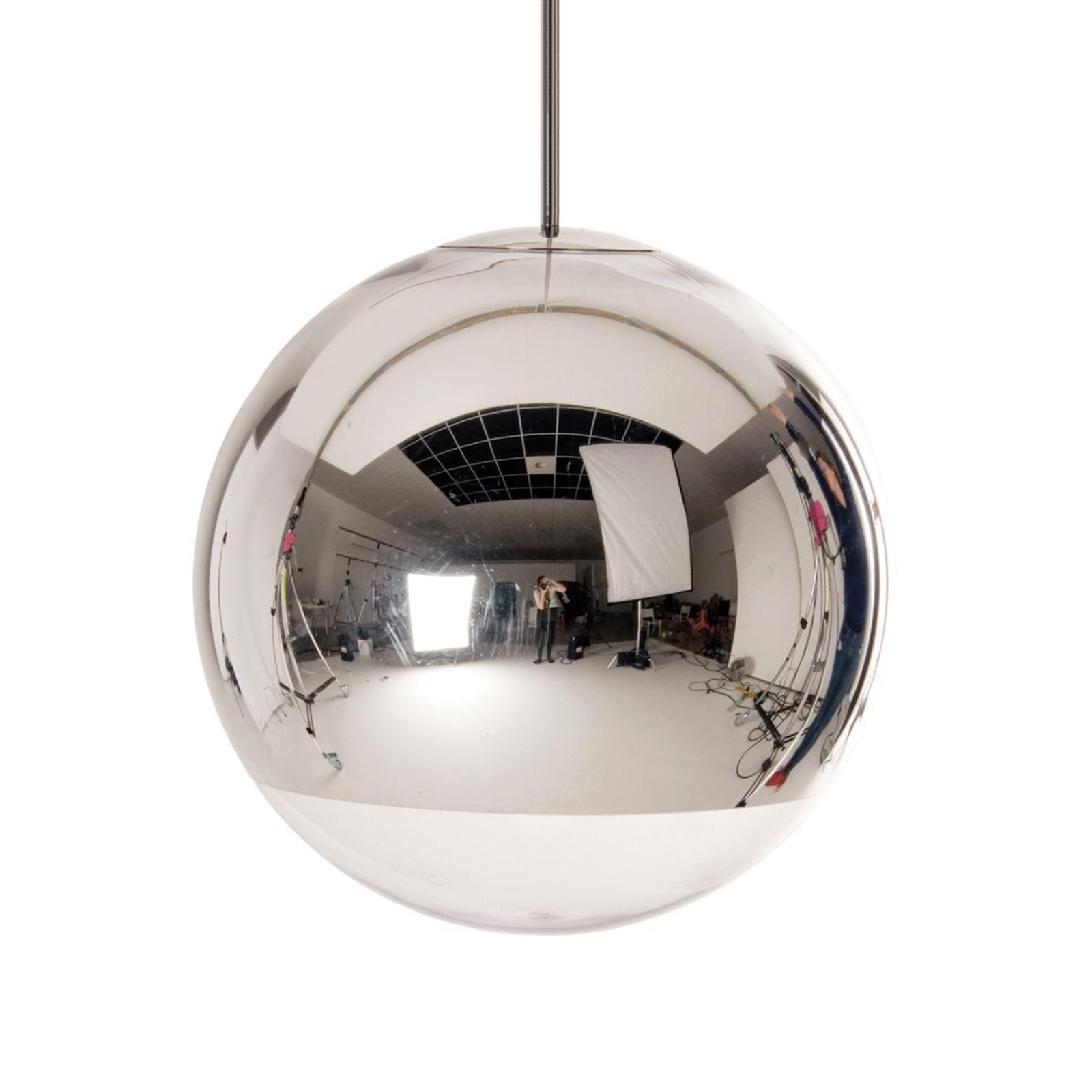 Rund hänglampa Mirror Ball förkromad 40 cm