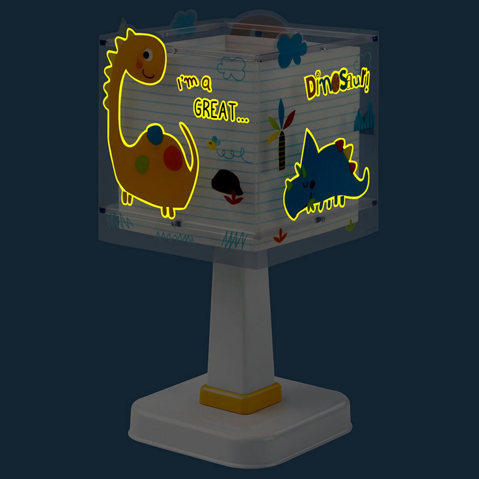 Lampada da tavolo per bambini Dinos, G4, larghezza 14 cm