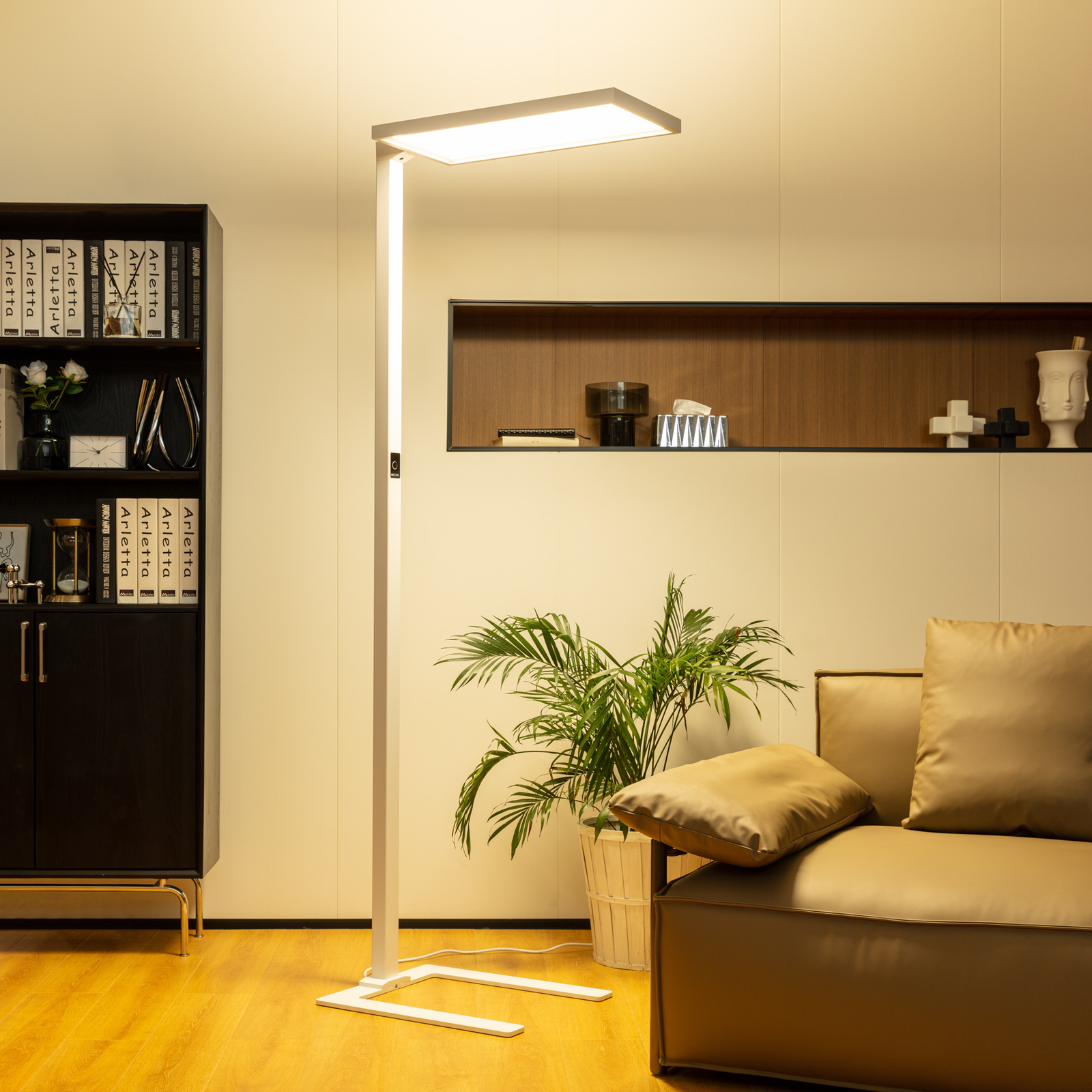 Arcchio Nelus Büro-LED-Stehlampe, Sensor, weiß