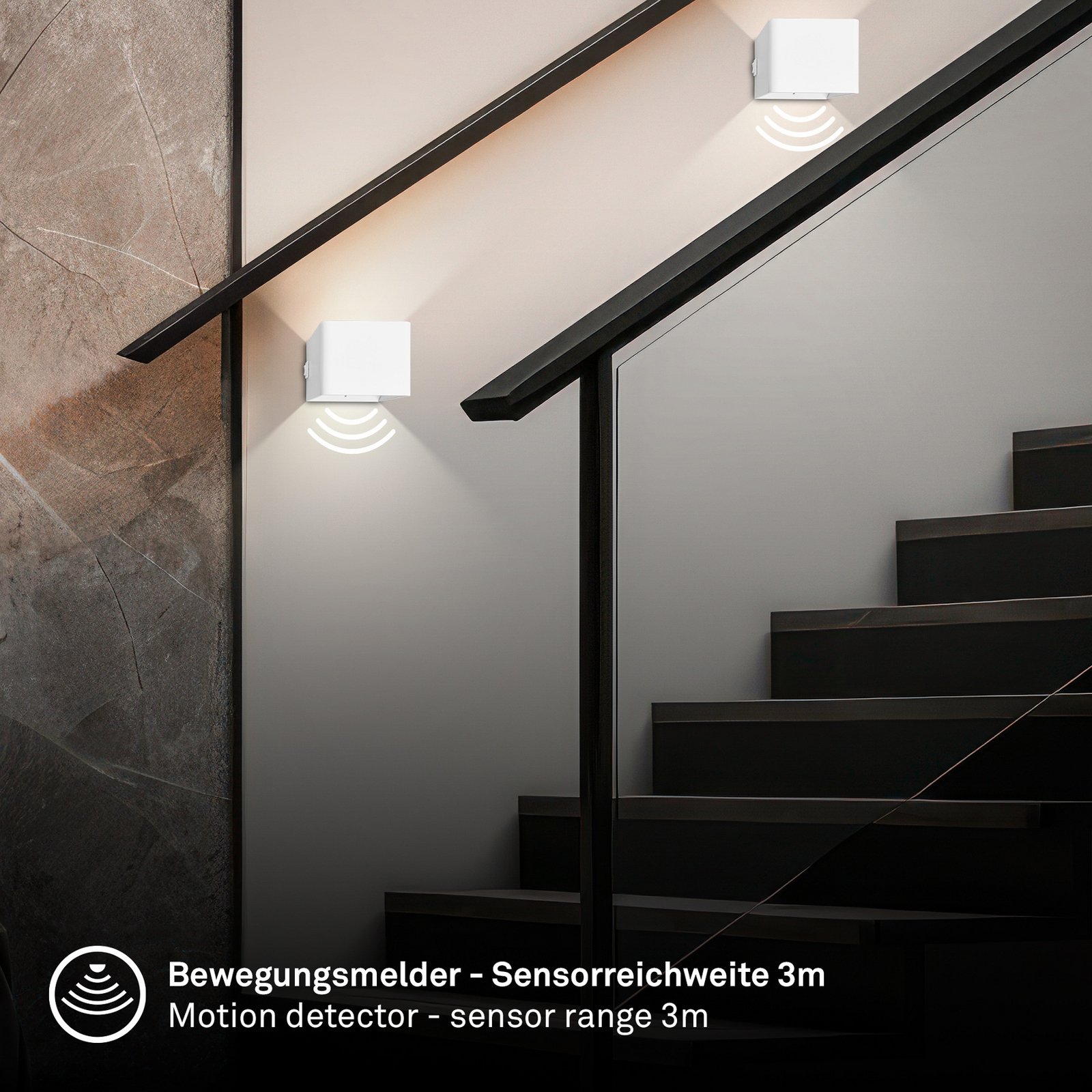 LED-akutoitega seinavalgusti Barro, valge, laius 8 cm, metall, andur
