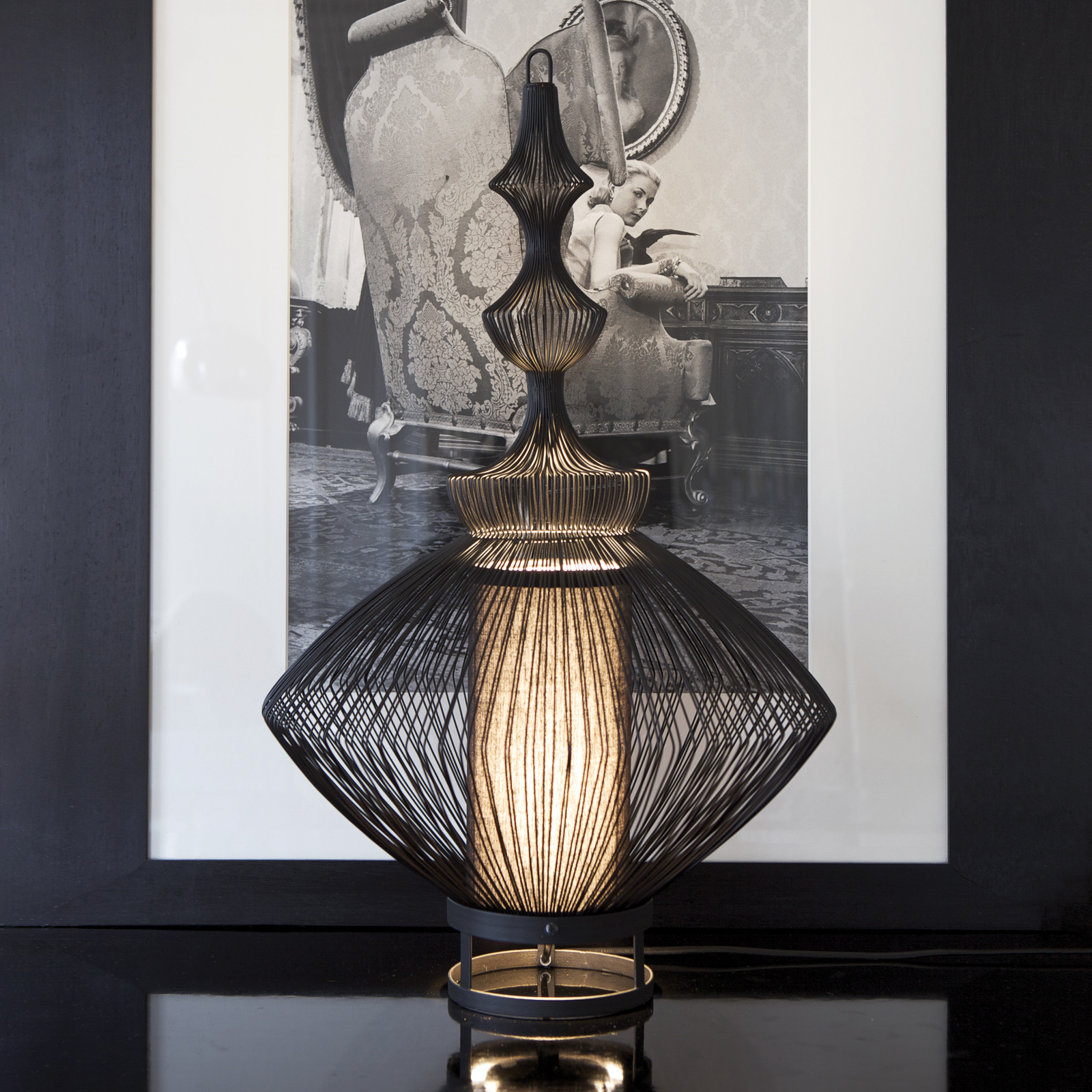 Forestier Opium lámpara de mesa, negro