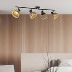 Lance ceiling light, 4-bulb, bamboo