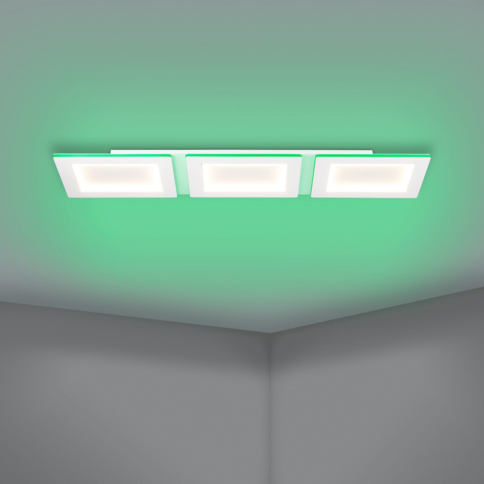 EGLO connect LED ceiling lamp Padrogiano-Z 3-bulb, 120 x 30 cm