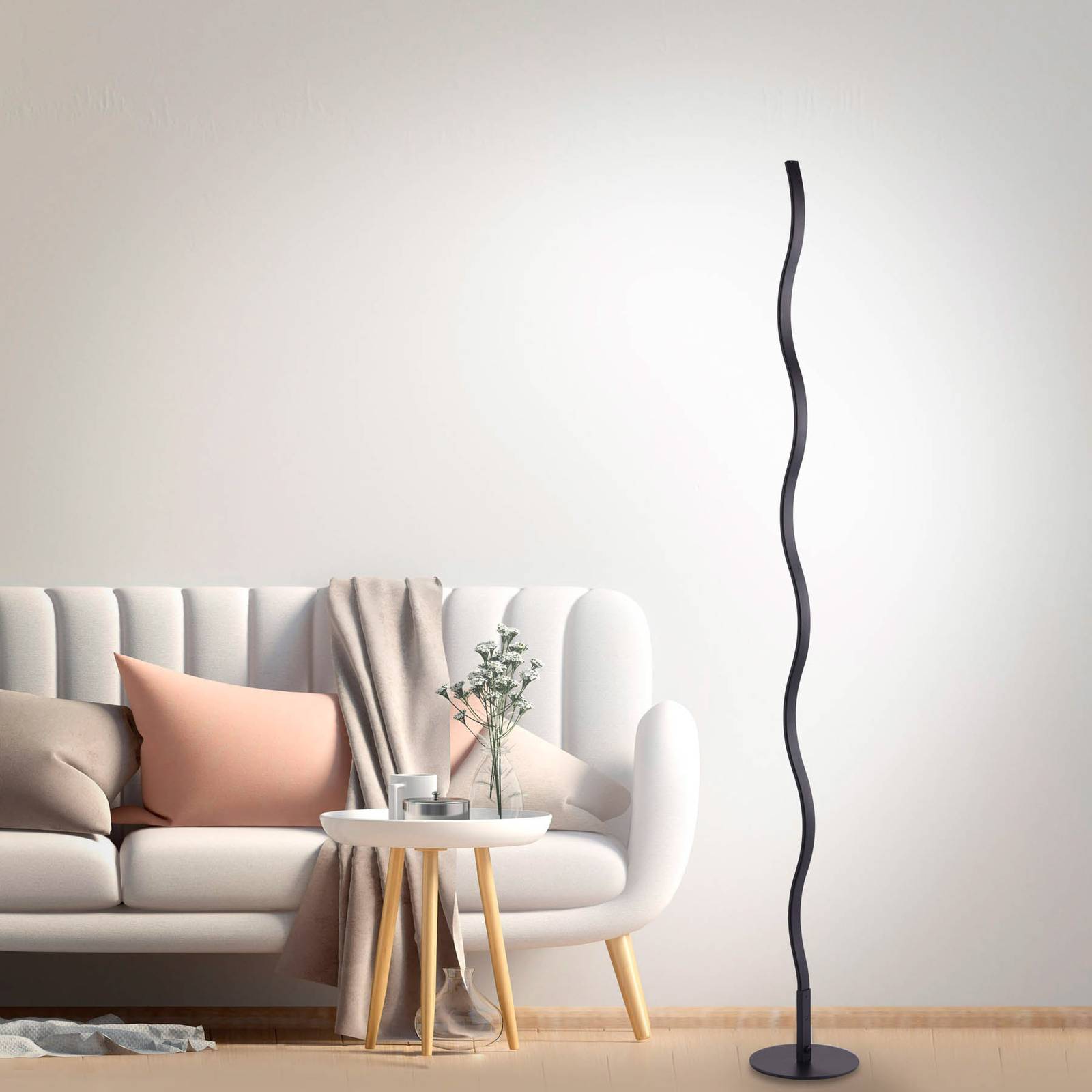 E-shop LED stojacia lampa Wave 3 000 K 120 cm čierna