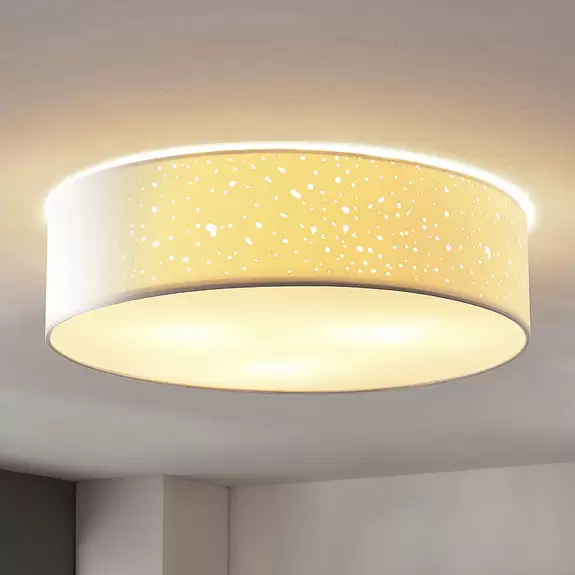 Lampenwelt Deckenlampe Umma, direkt an der Decke, weiß