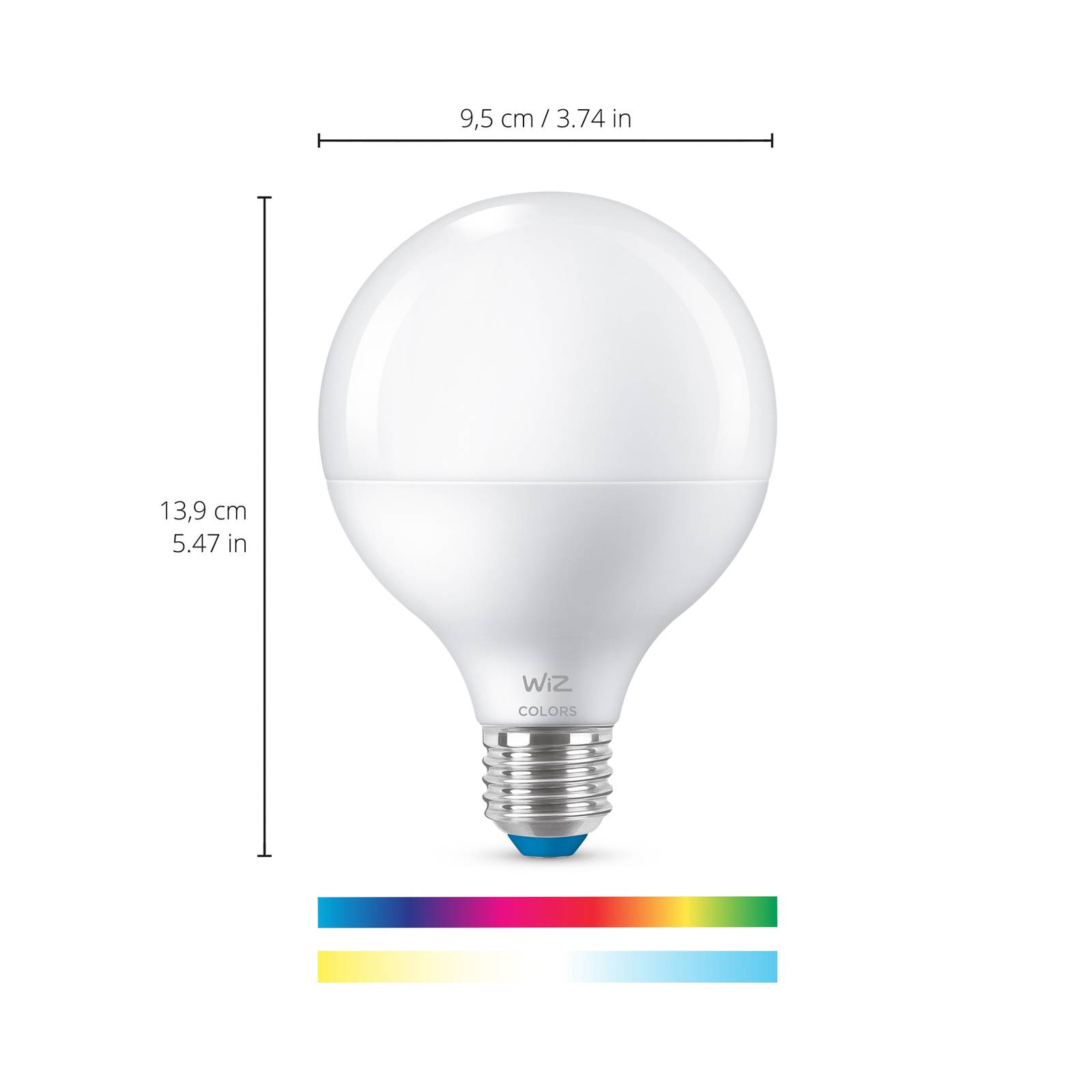 WiZ G95 żarówka LED E27 11W globe matowa RGB