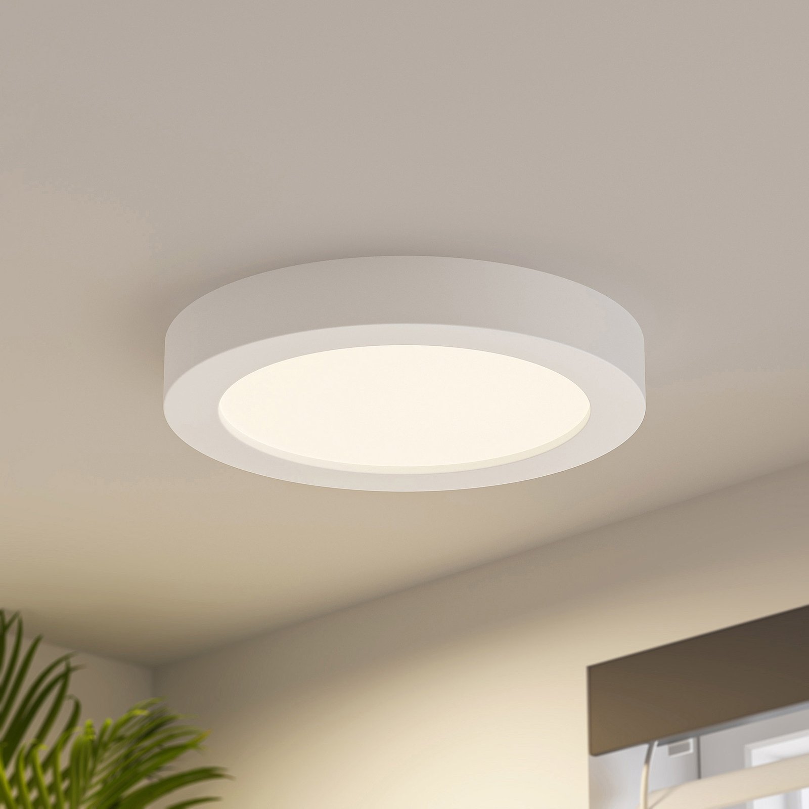 Prios Edwina LED ceiling light, white, 24.5 cm
