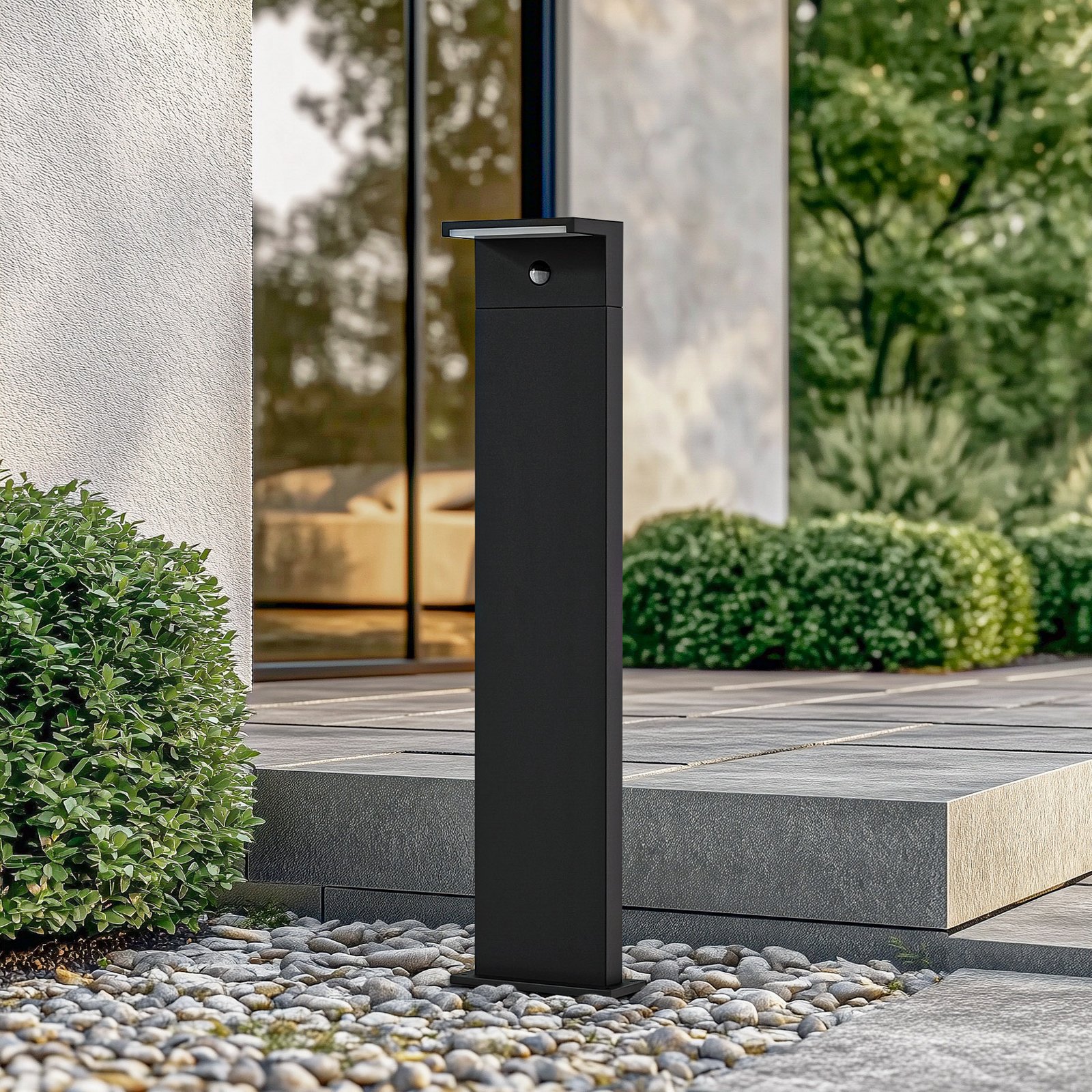 Bornă luminoasă LED Iberion pentru iluminat exterior, antracit, senzor, 90 cm -