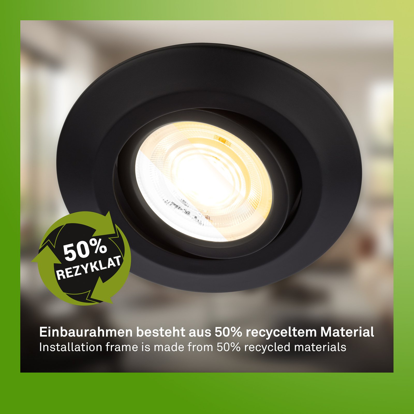 Klira LED recessed light, black, Ø 9 cm, swivelling, 3 units