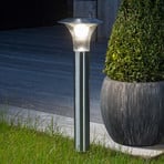 Lindby solar LED ground spike light Jolin, 66 cm, stainless steel