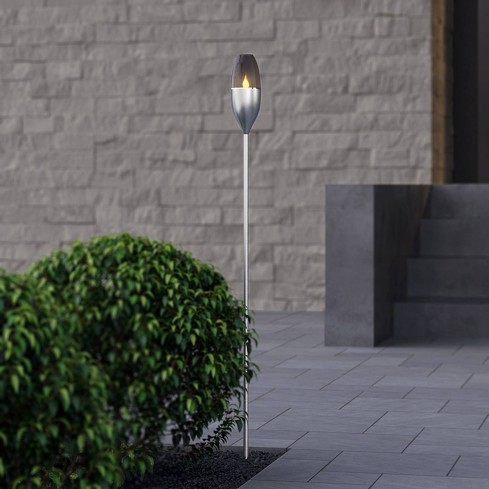 Photos - Chandelier / Lamp Lindby Jari LED solar light, stainless steel, grey 