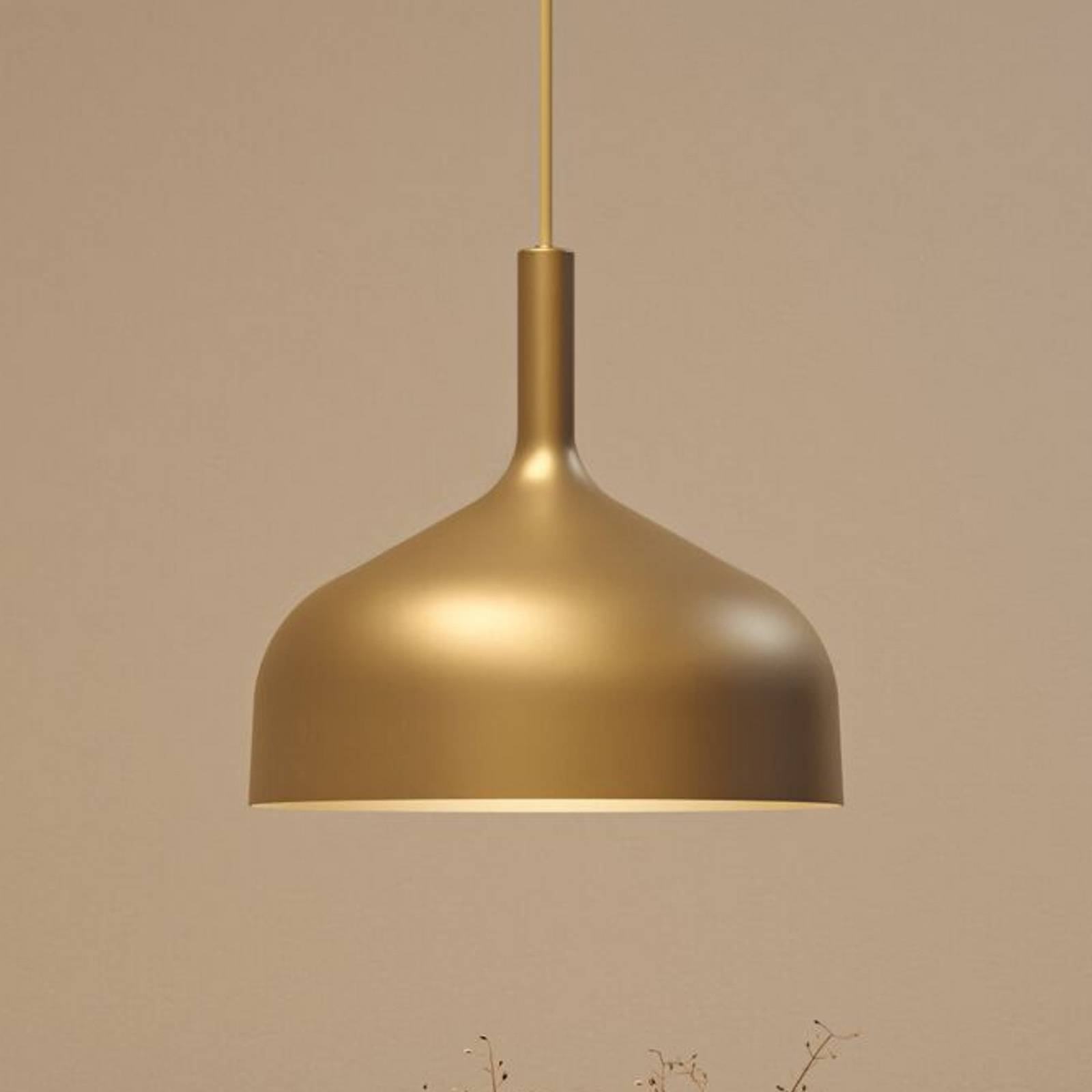 Paulmann hengelampe Embla II, gullfarget, Ø 30 cm, metall
