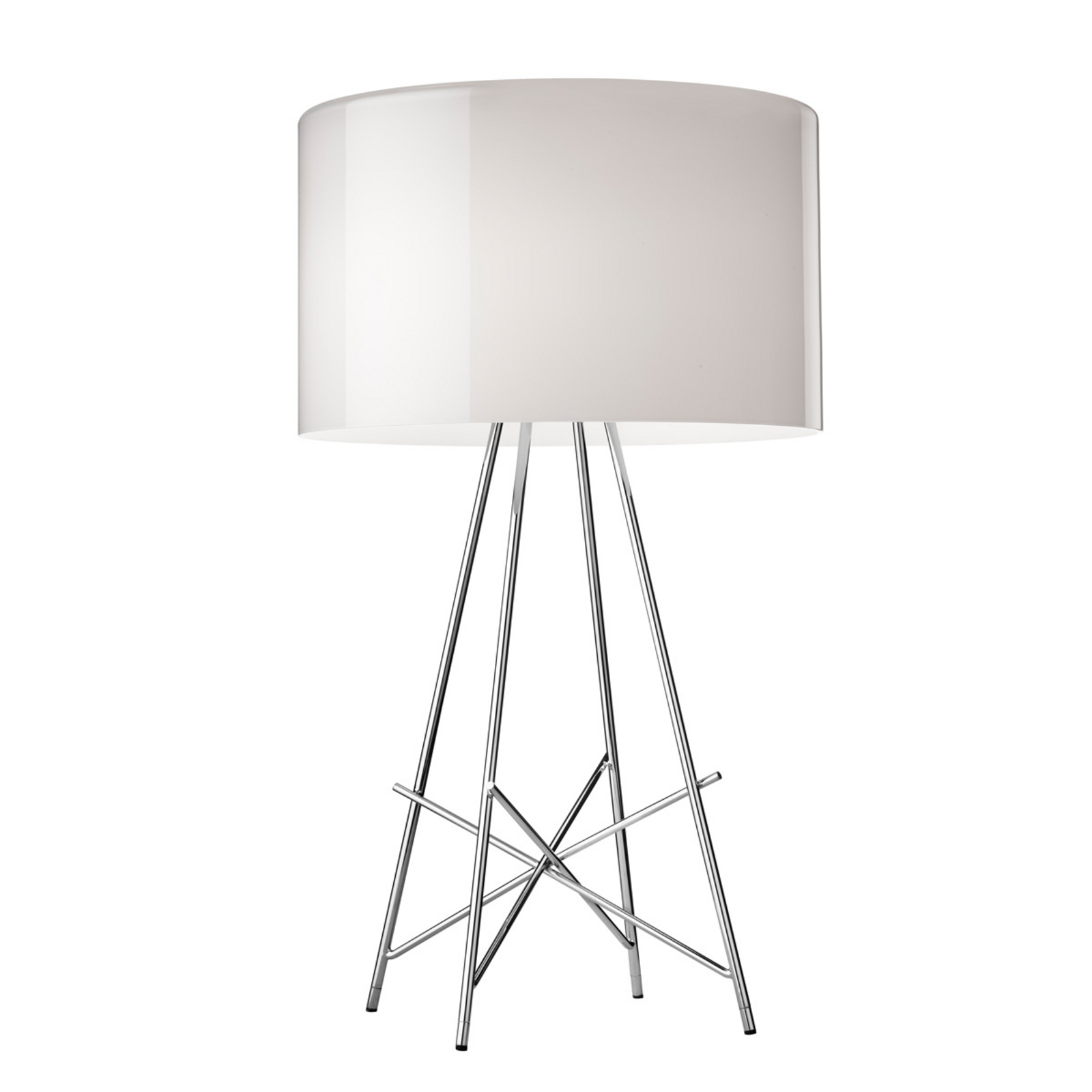 Flos FLOS Ray T table lamp, grey lampshade, for Living / Dining Room, steel, E27, 150 W, energy efficiency: E, H: 67 cm