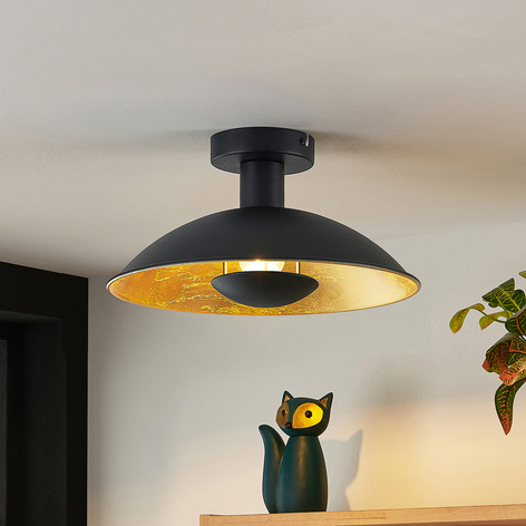 Lindby Narisara taklampa, svart-guld, 30 cm