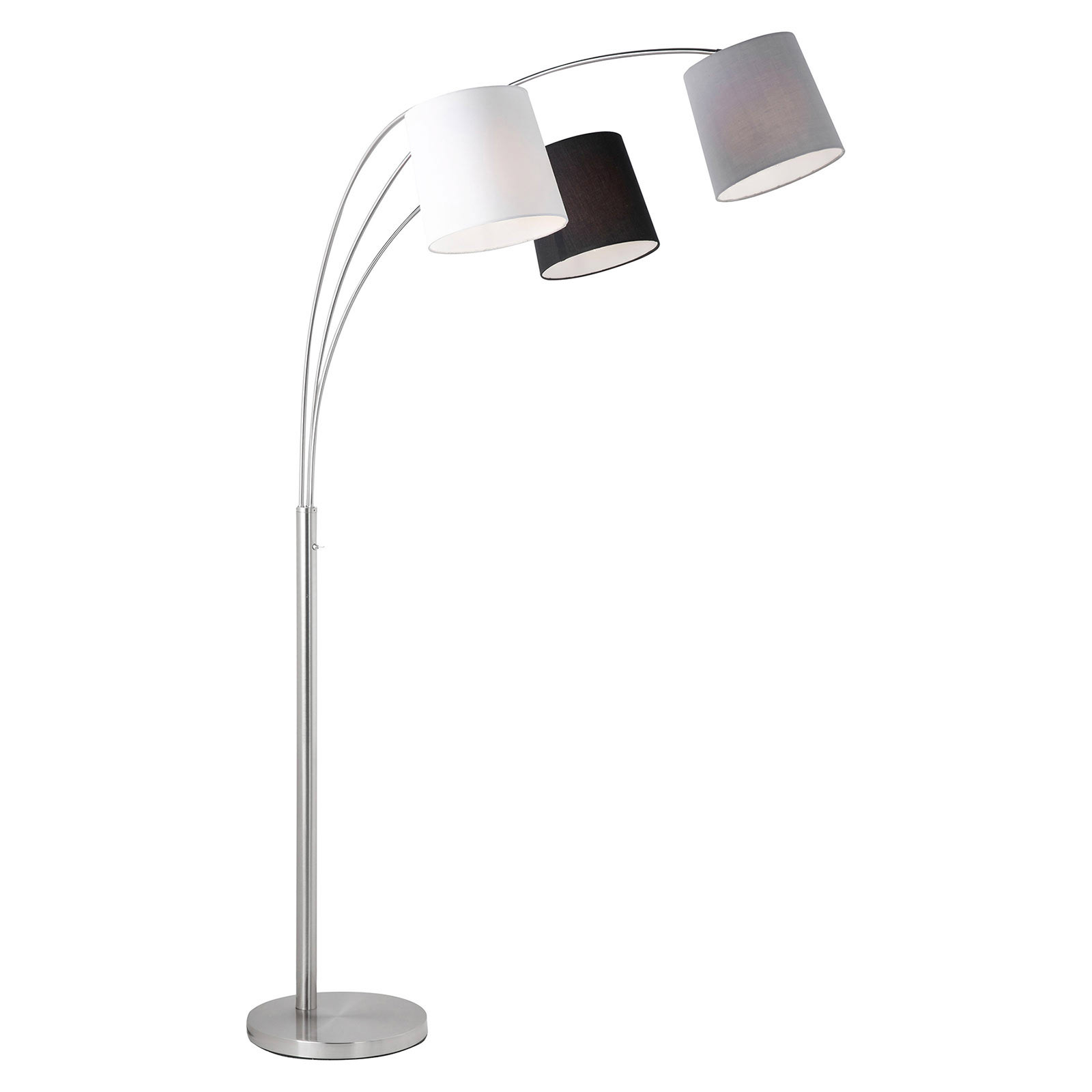 Melvin floor lamp, three-bulb, black/grey/white