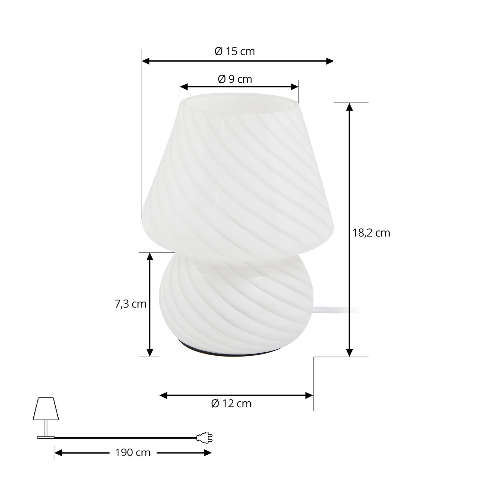 Lindby lampe à poser Andriana, jaune/blanc, verre, Ø 15 cm