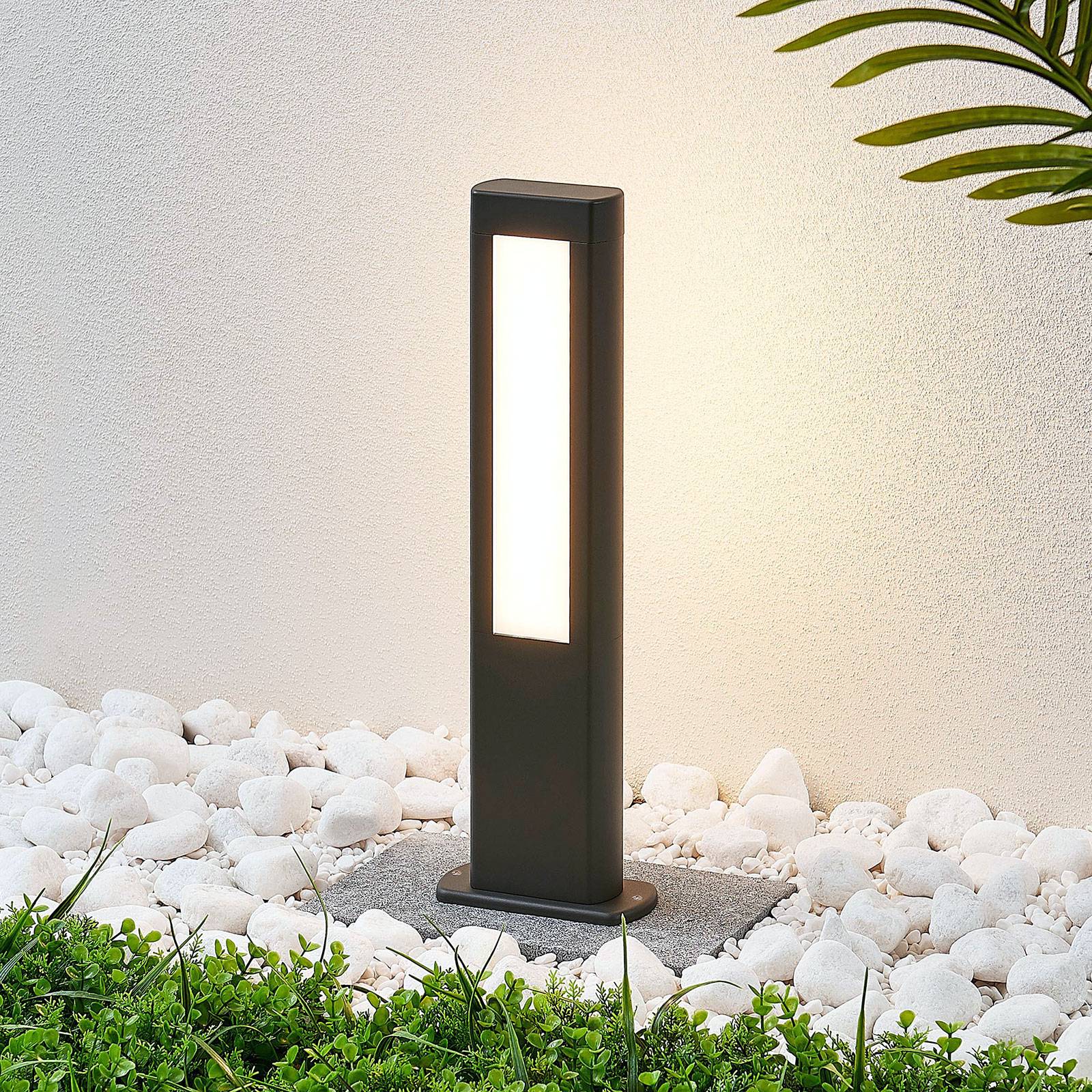 Lucande LED svítidlo Mhairi, hranaté, tmavě šedé, 50 cm