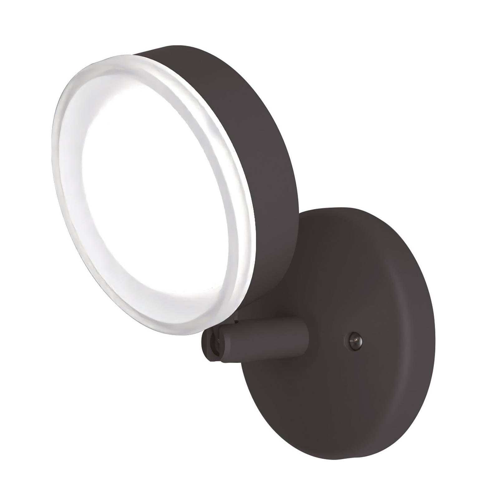 Lindby Amya outdoor wall light, aluminium, round, aluminium, polycarbonate, GX53, 12 W, W: 11 cm, H: 11 cm