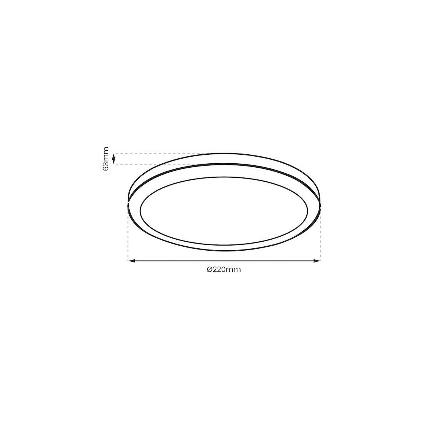 Plafonnier LED Vera, blanc, plastique, Ø 22 cm, IP65