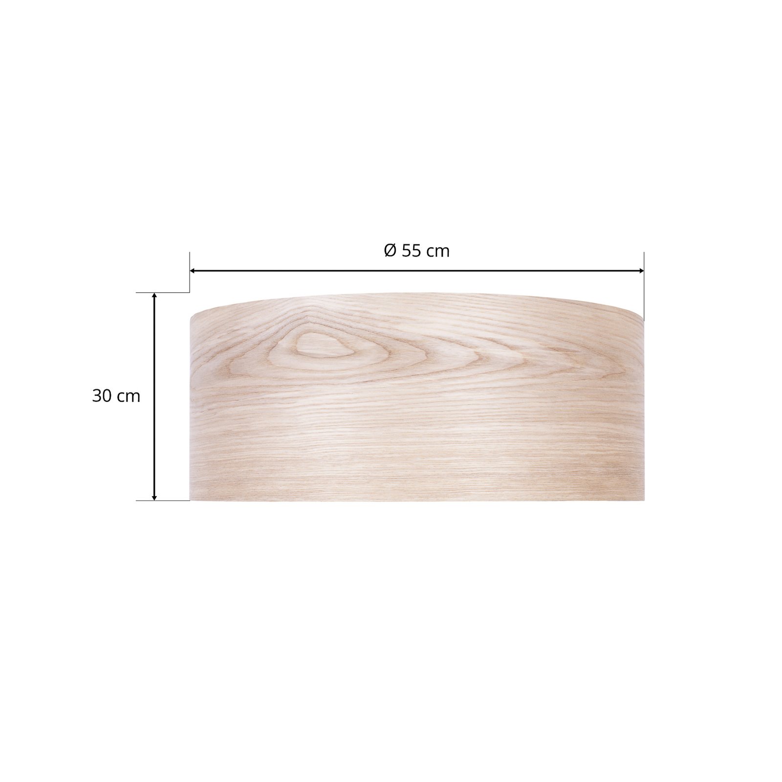 Envostar Veneer ceiling lamp heartwood ash Ø55cm