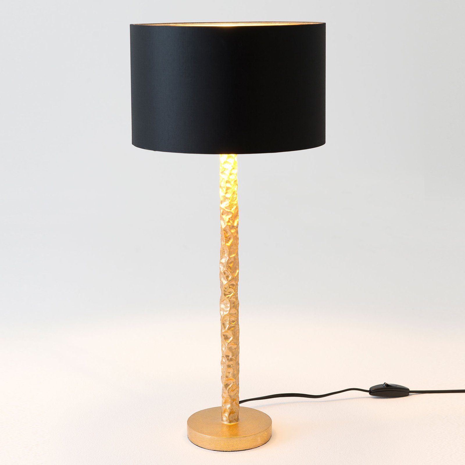 Lampada da tavolo Cancelliere Rotonda Chintz nero/oro