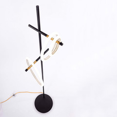 Stojací lampa Ulaop LED, tři kruhy, černá