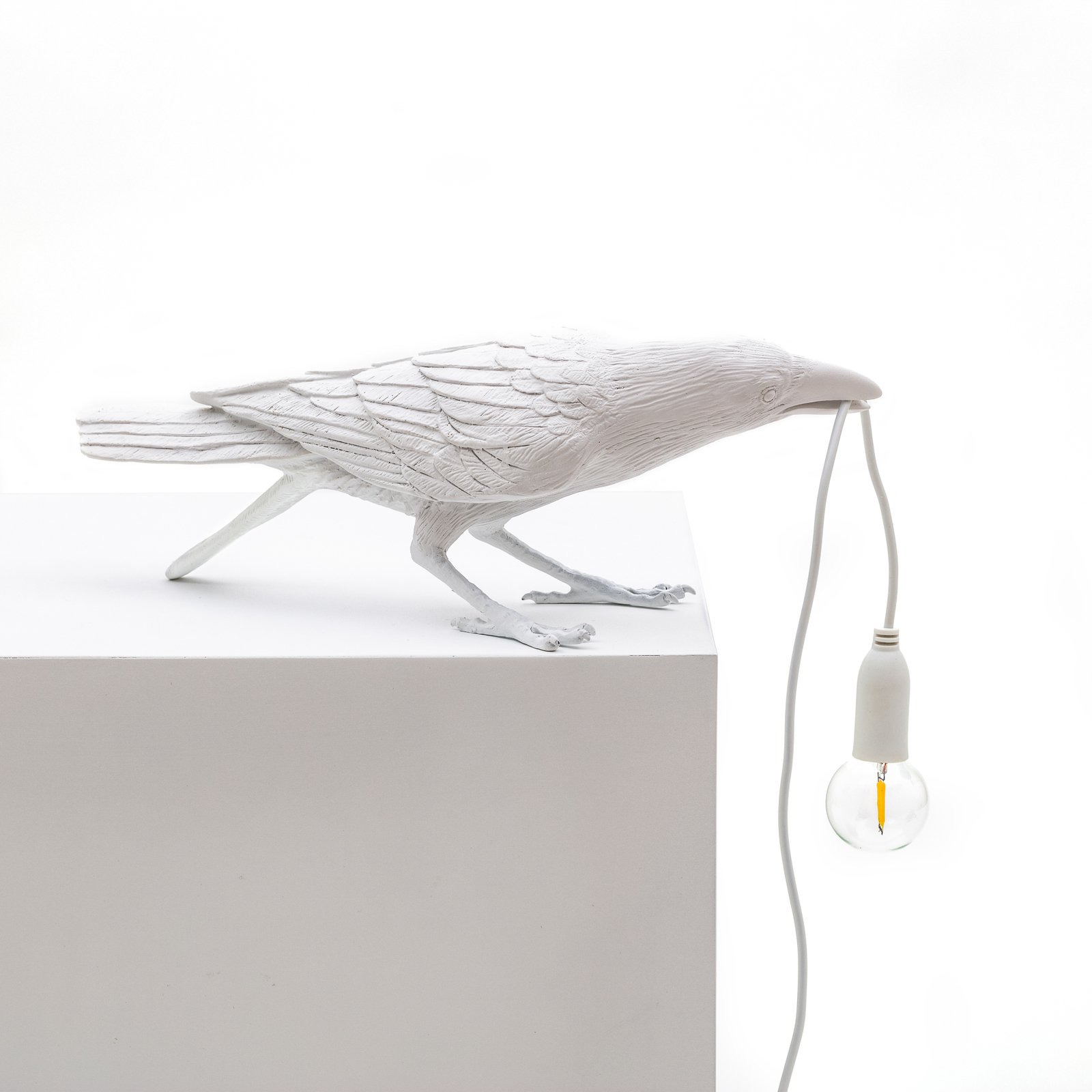 Lampada LED da terrazza Bird Lamp, giocosa bianco