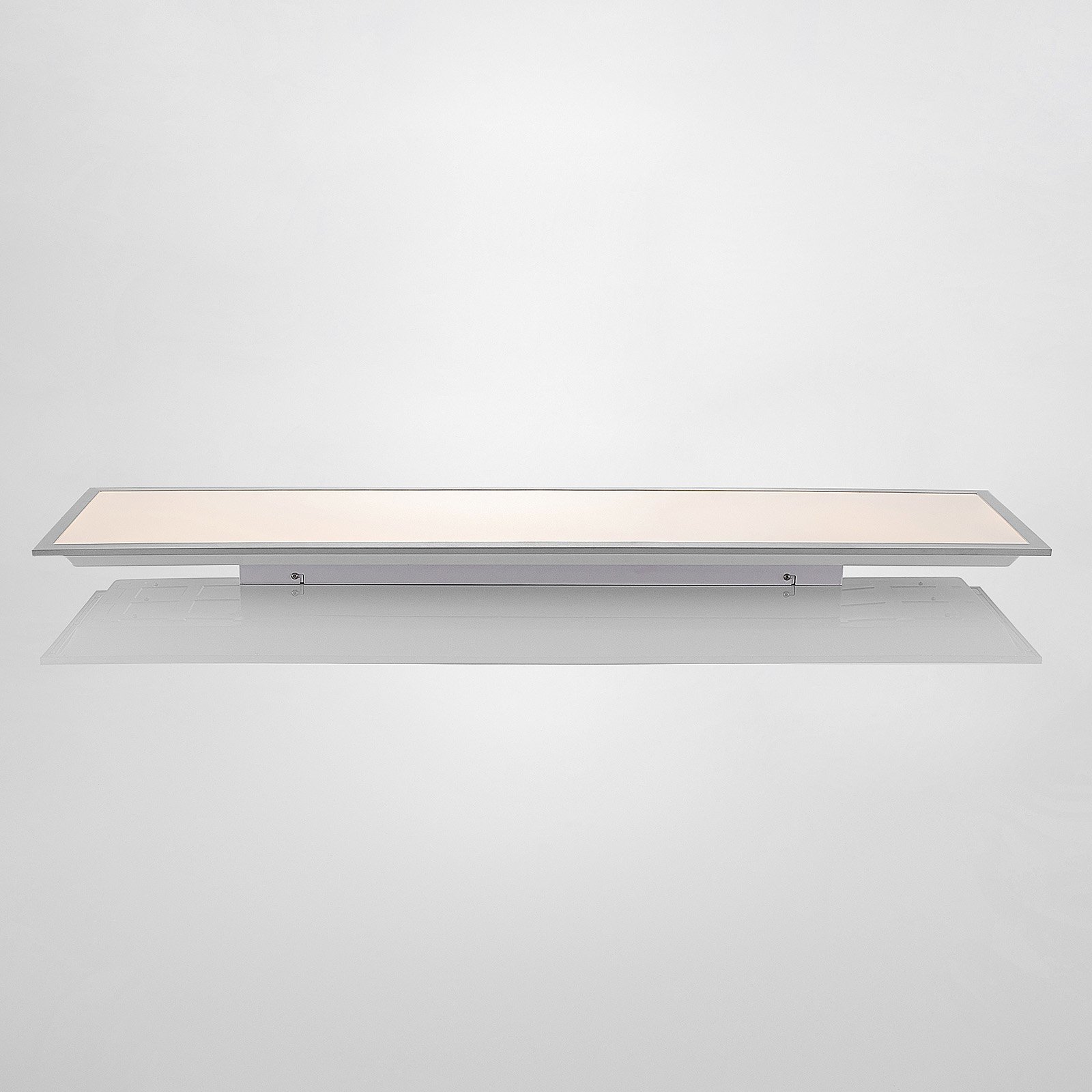 Lindby LED-Panel Stenley, 4.000 K, 120cm x 30cm, silber/weiß