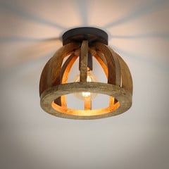 Plafón Vesterland, madera de mango, natural, Ø 30 cm, E27
