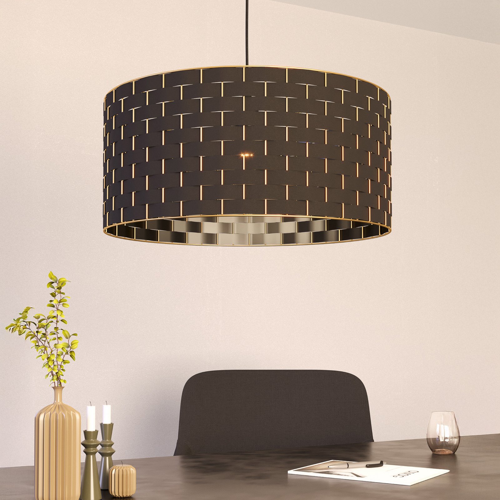 Lampă suspendată Marasales din material textil, Ø 55 cm