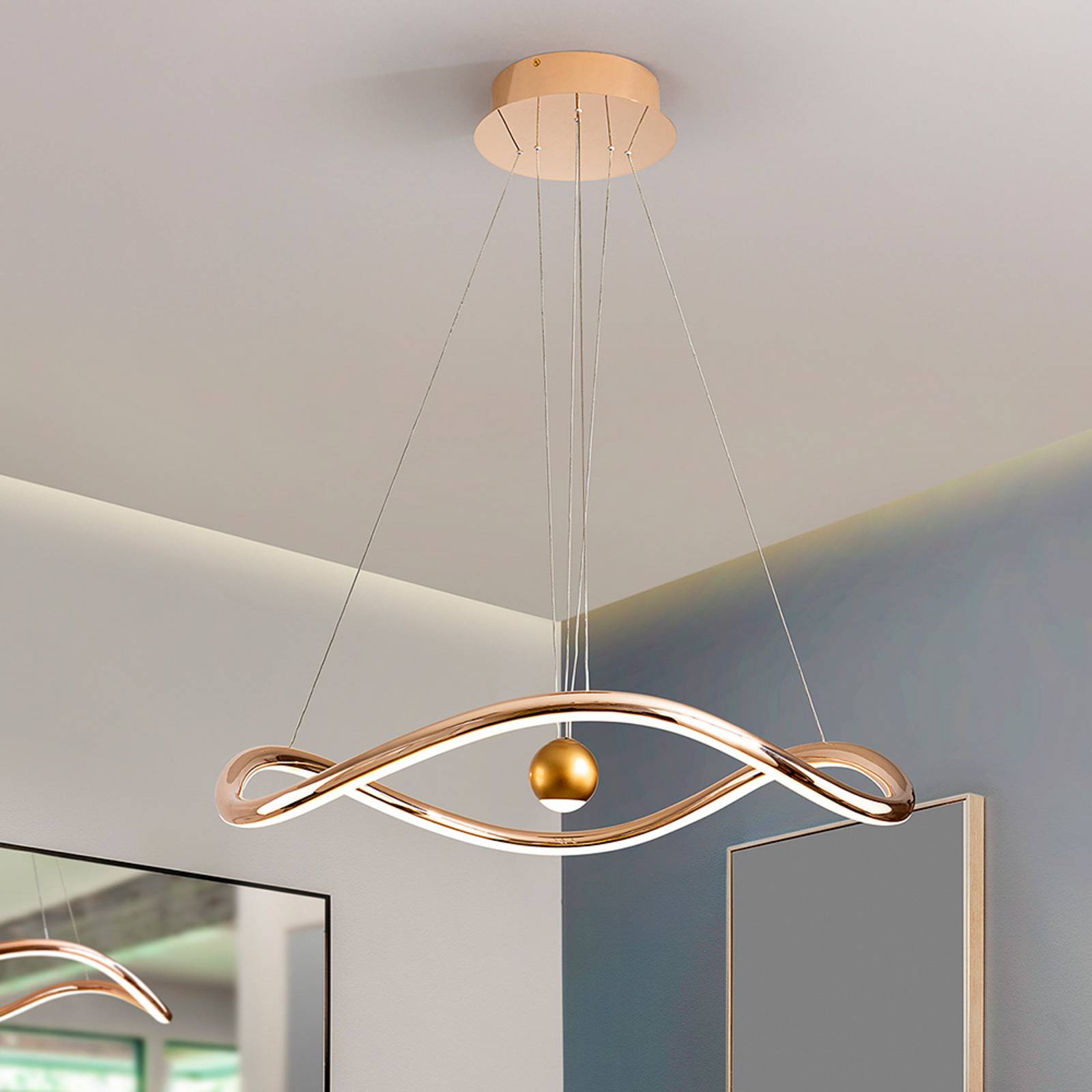 Smart LED-Pendellampe Romina, Ø 78 cm, goldfarben Metall CCT günstig online kaufen