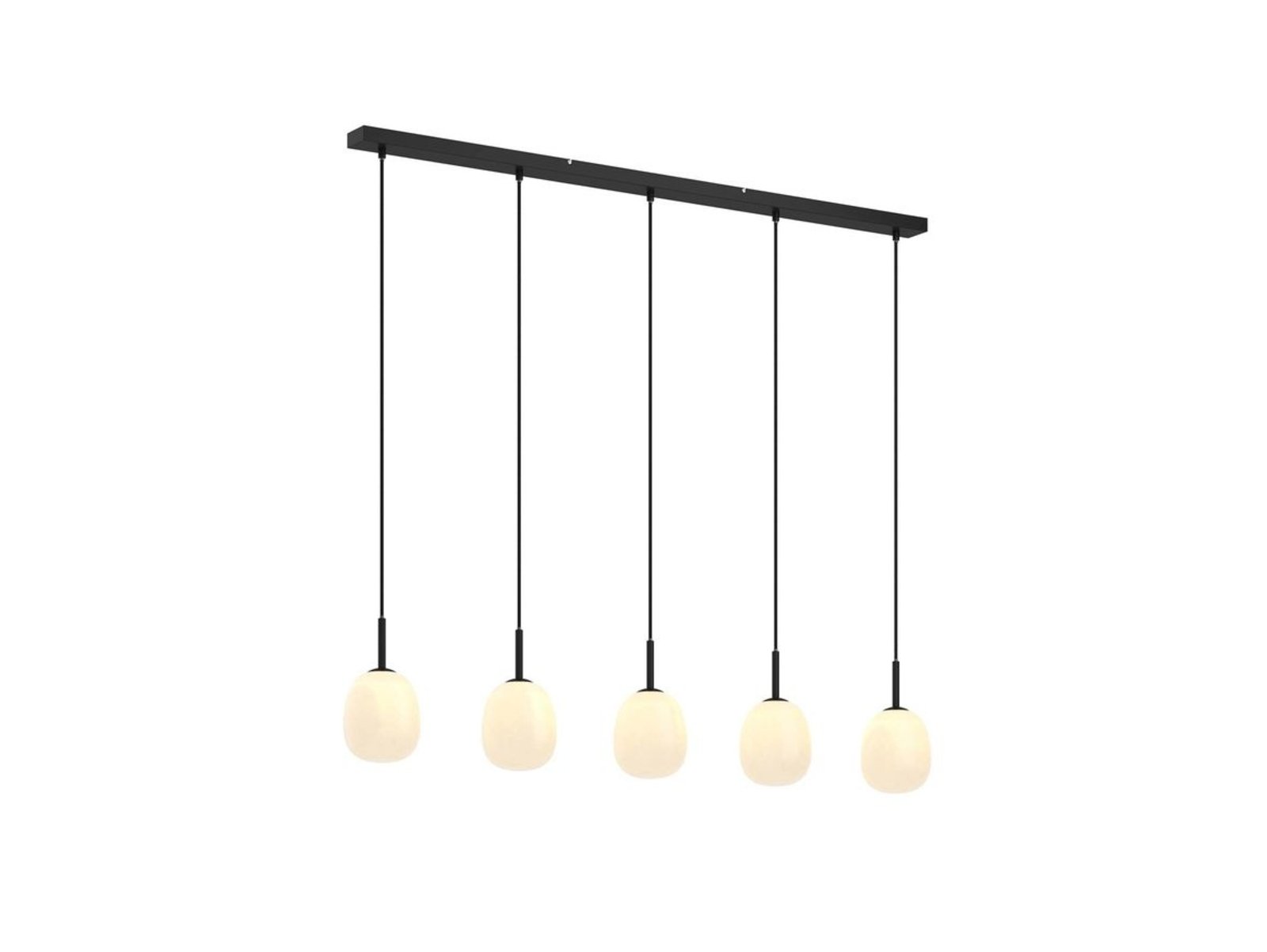 Etiena 5 Závěsná Lampa Opal/Black - Lindby