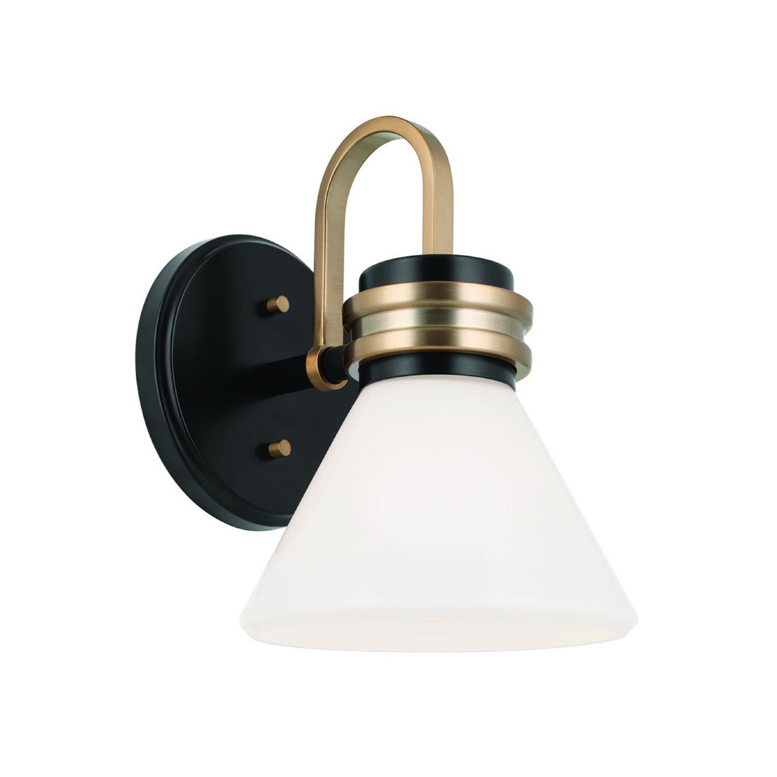 Aplique de pared Farum 1, negro/bronce, acero, cristal, G9