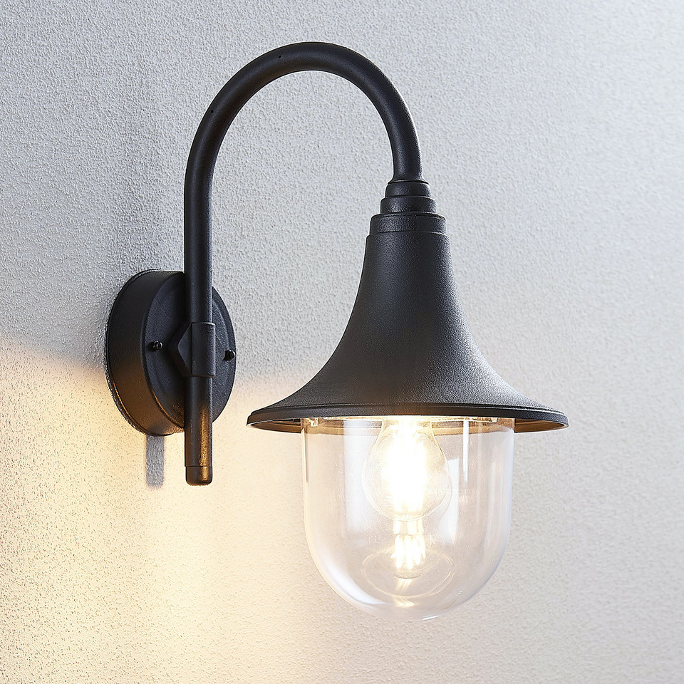 Lindby Nalevi utomhusvägglampa, svart från Lindby