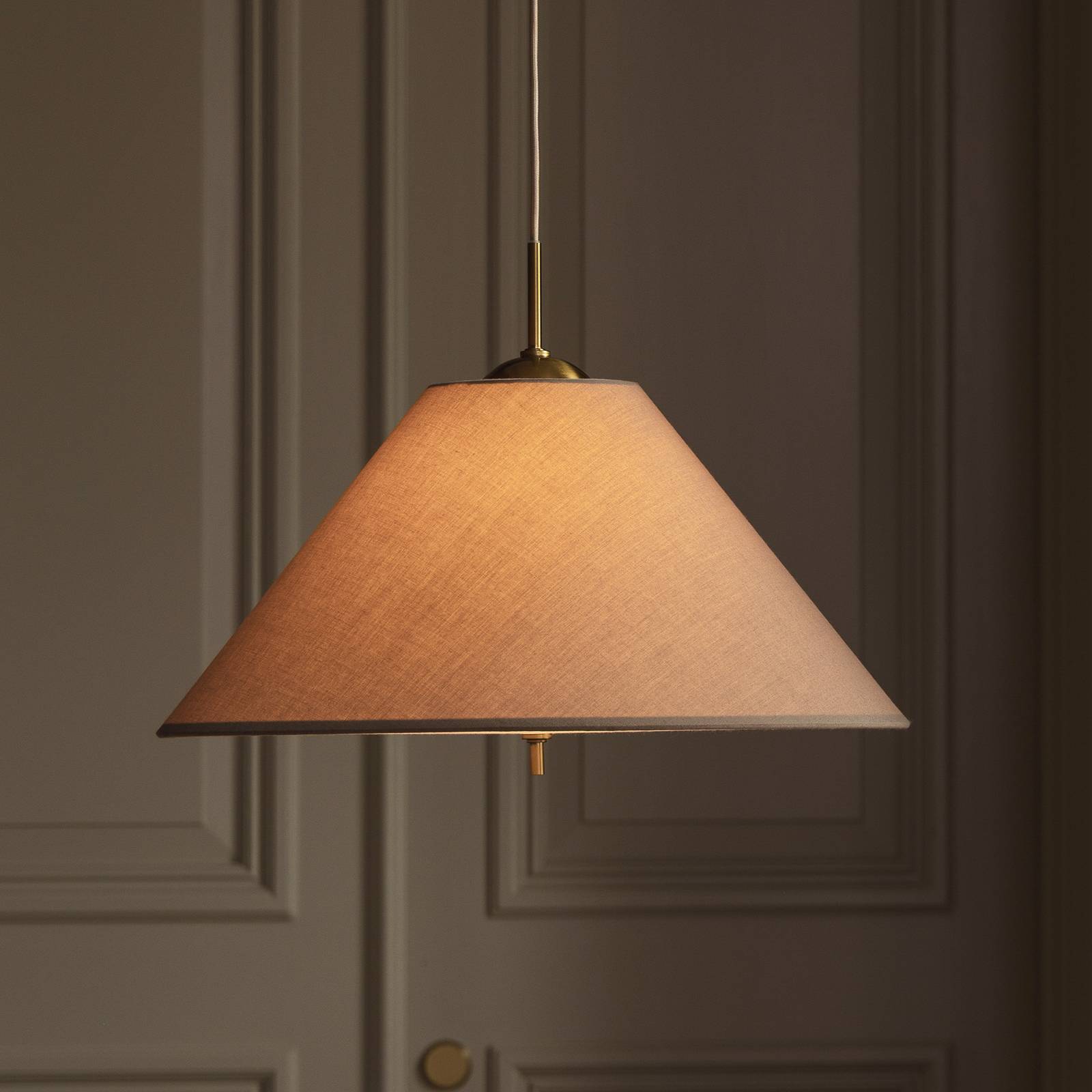 Globen Lighting żyrandol IRIS 50 w kolorze mokka, Ø 50 cm