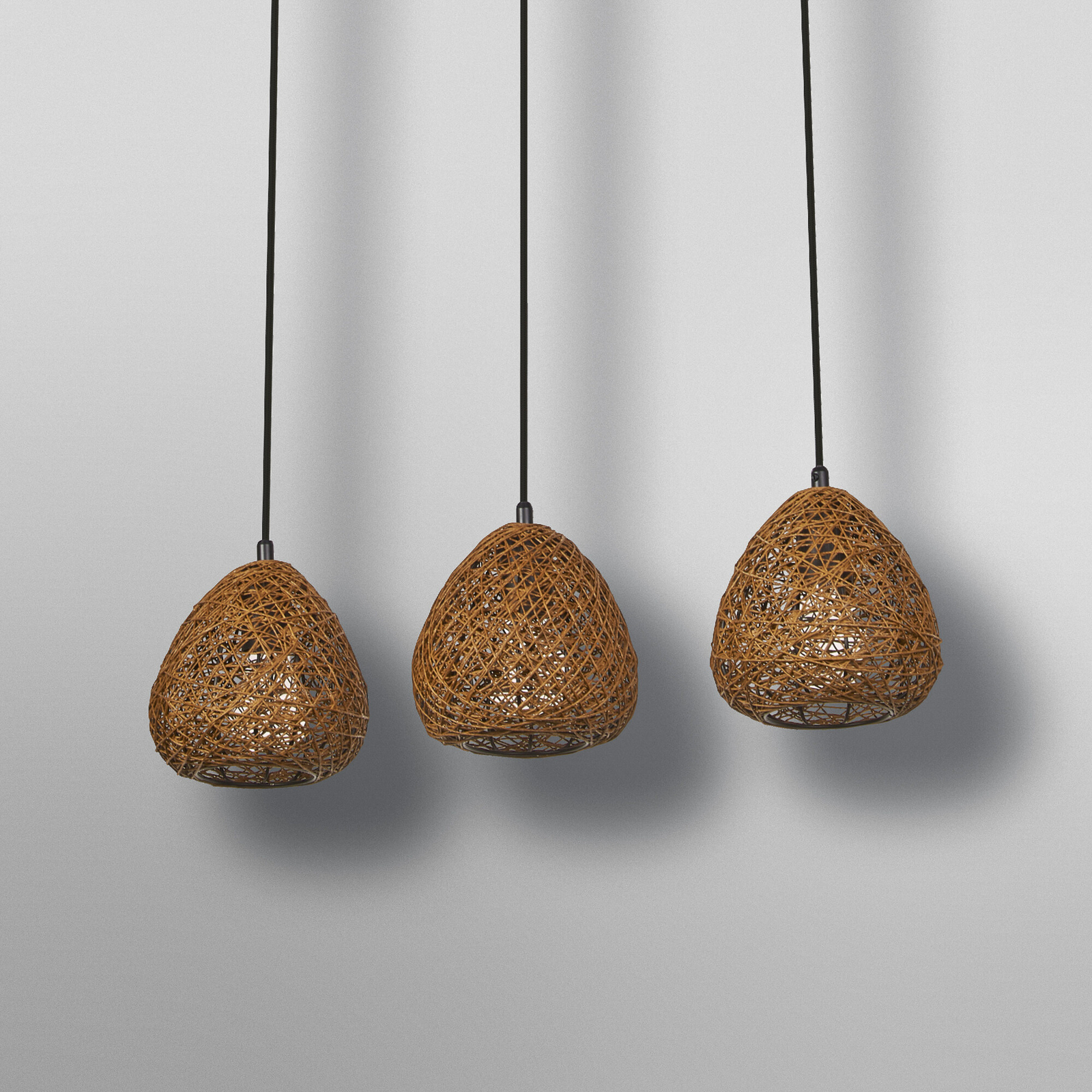 OSRAM Decor Paper Drop hanging light, 3-bulb long, beige, E27