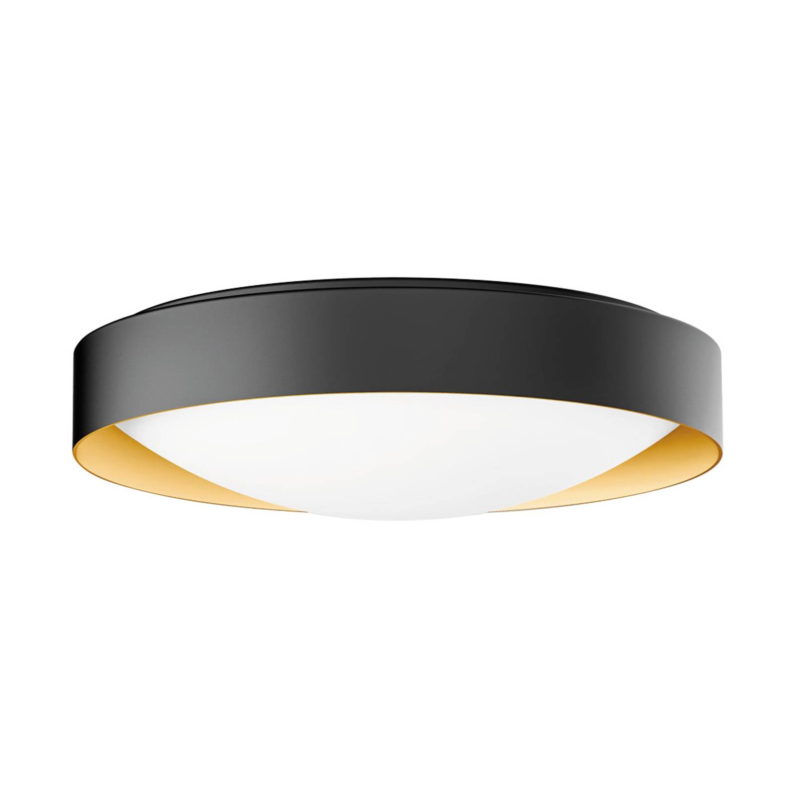 BEGA Studio Line Deckenlampe Ø36cm schwarz/messing schwarz matt, messing matt, opal