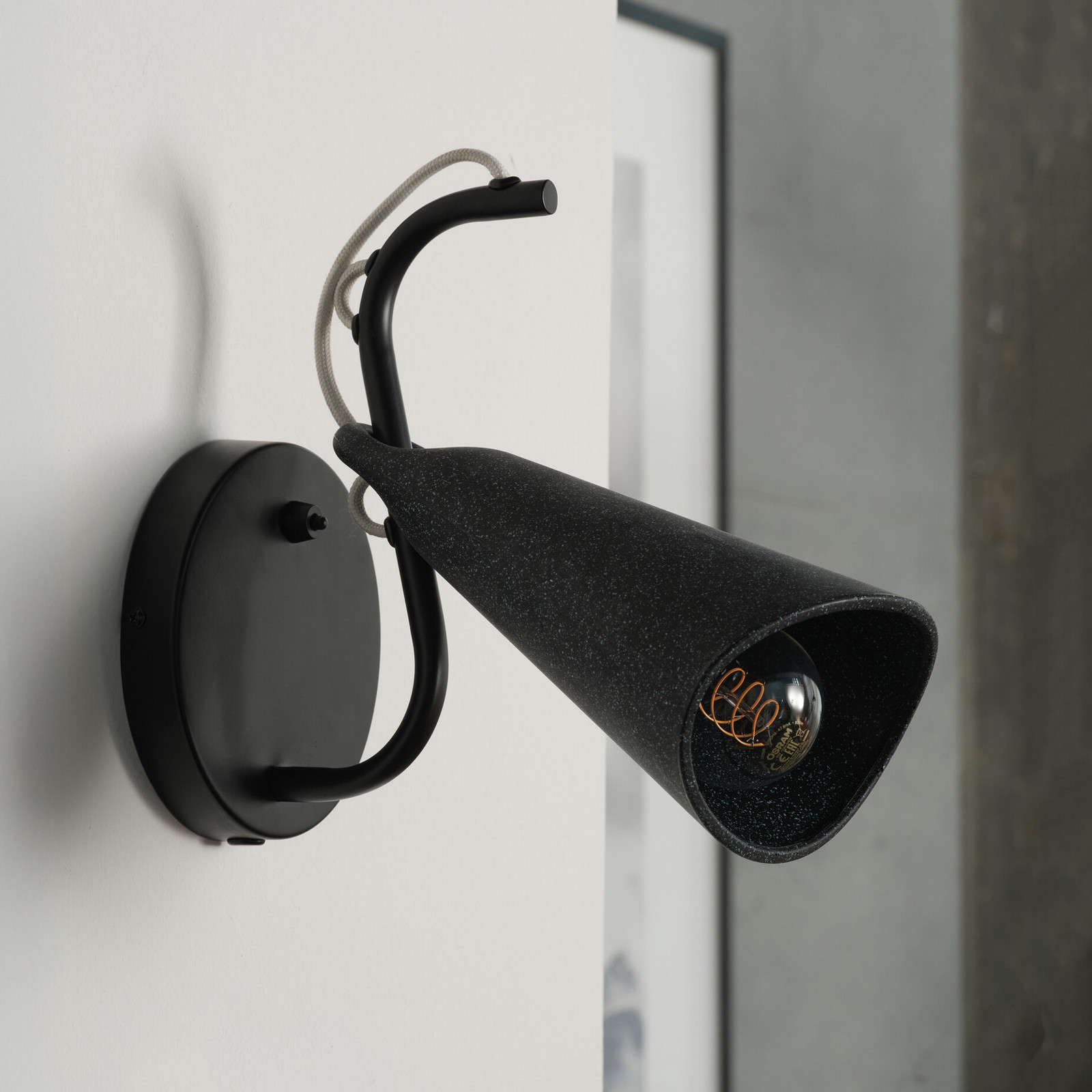 Aplică OSRAM Decor Bell negru oțel E27 - Camera de zi / sufragerie - Modern - Metal