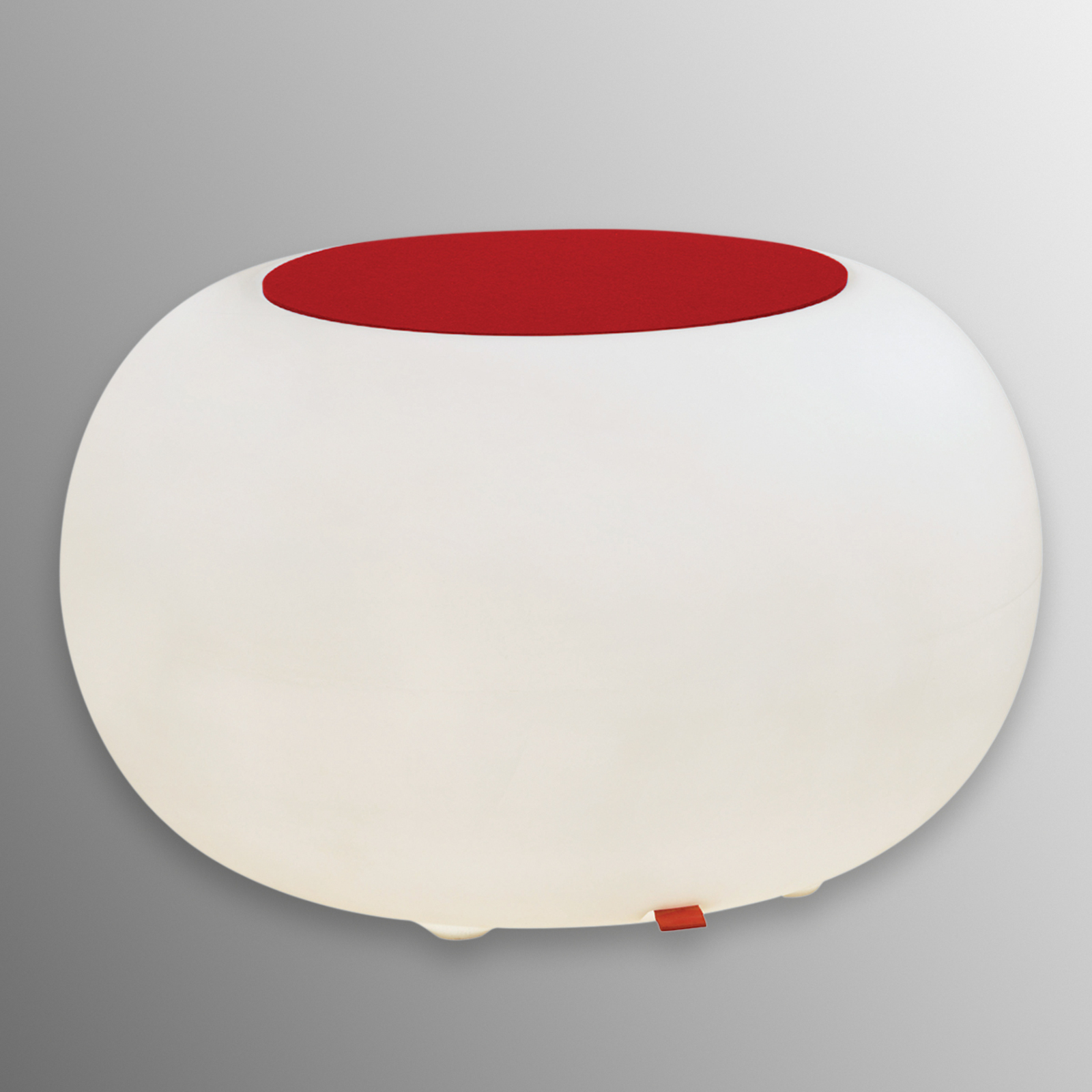 Table d'appoint BUBBLE blanche avec feutre rouge