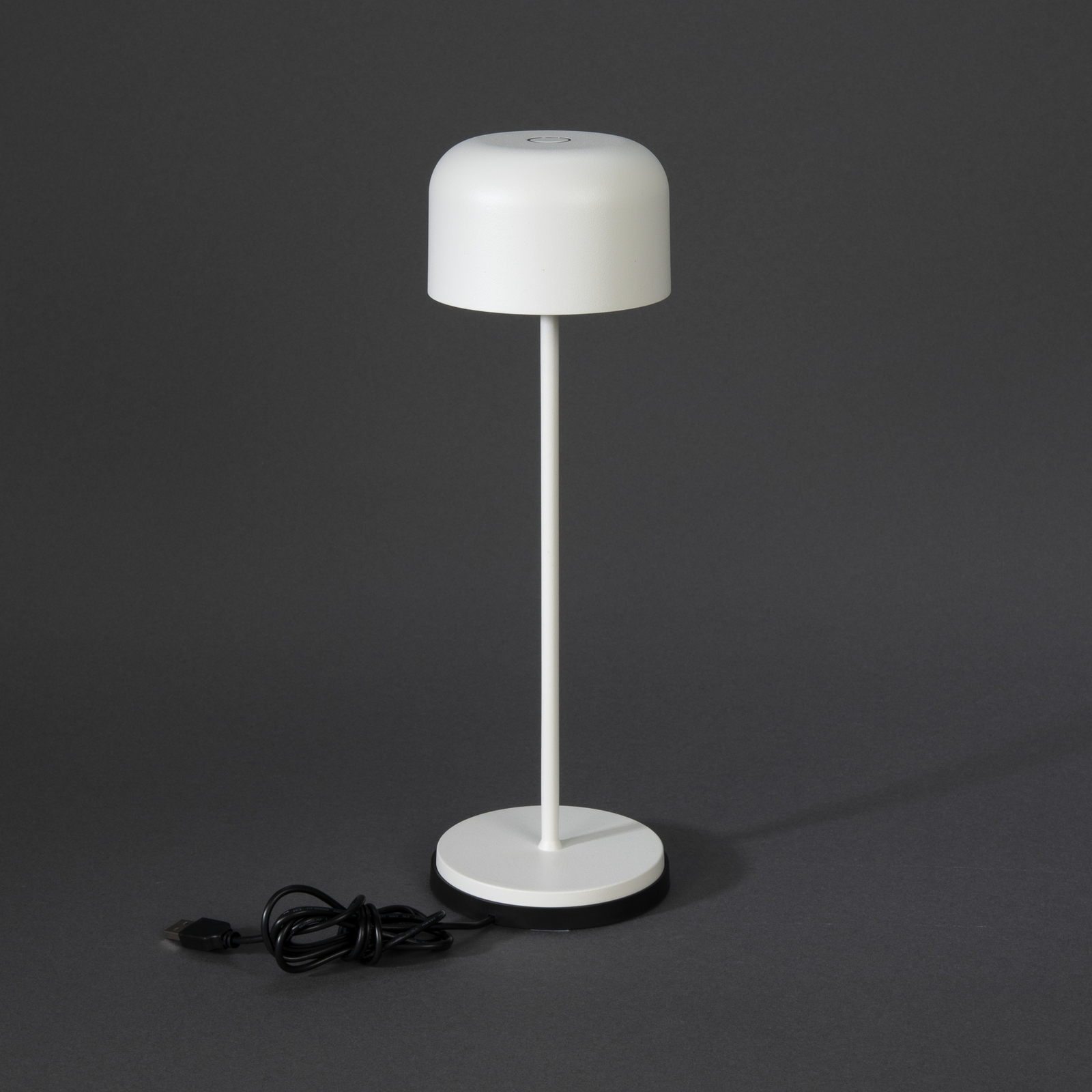 LED tafellamp Lille, hoogte 36 cm, wit, IP54, USB