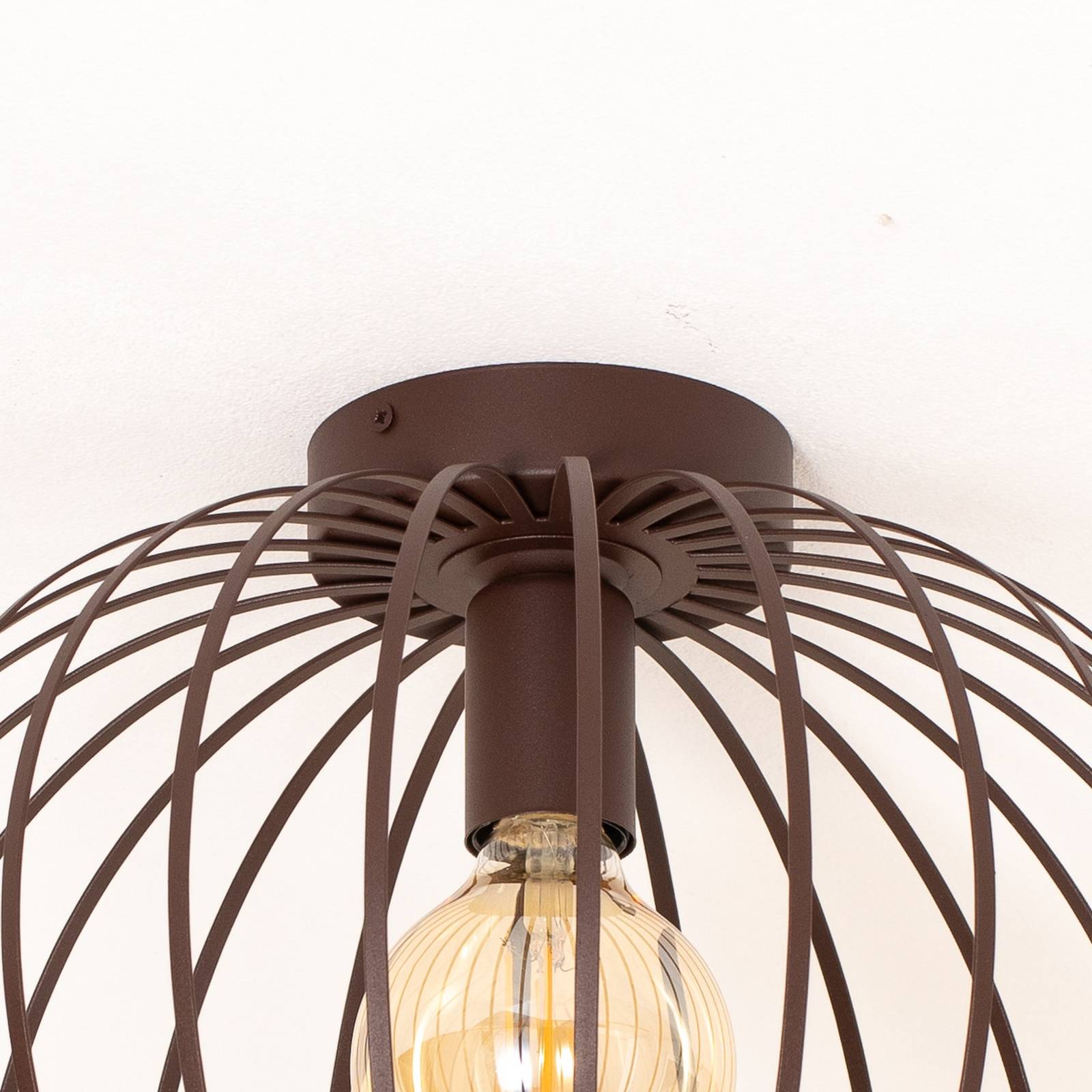 Lampa sufitowa Cruce, ciemnobrązowa, stal, Ø 40 cm