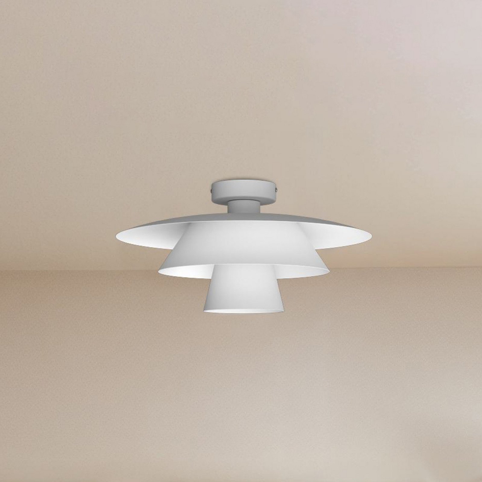 Luminex Plafonieră Plato alb metal Ø 38 cm E27 - Camera de zi / sufragerie - Modern