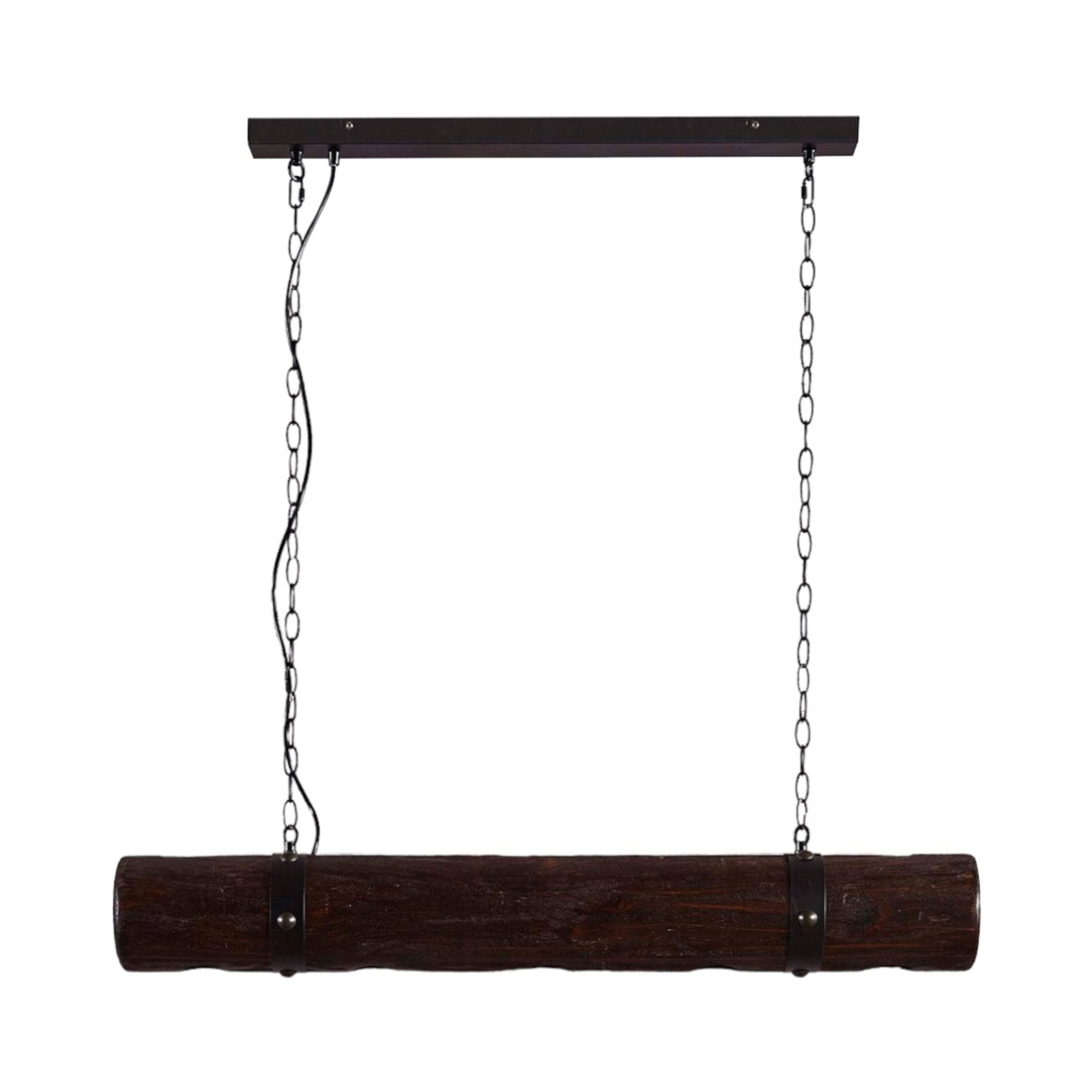 Závesná lampa Legno s tmavým dreveným prvkom