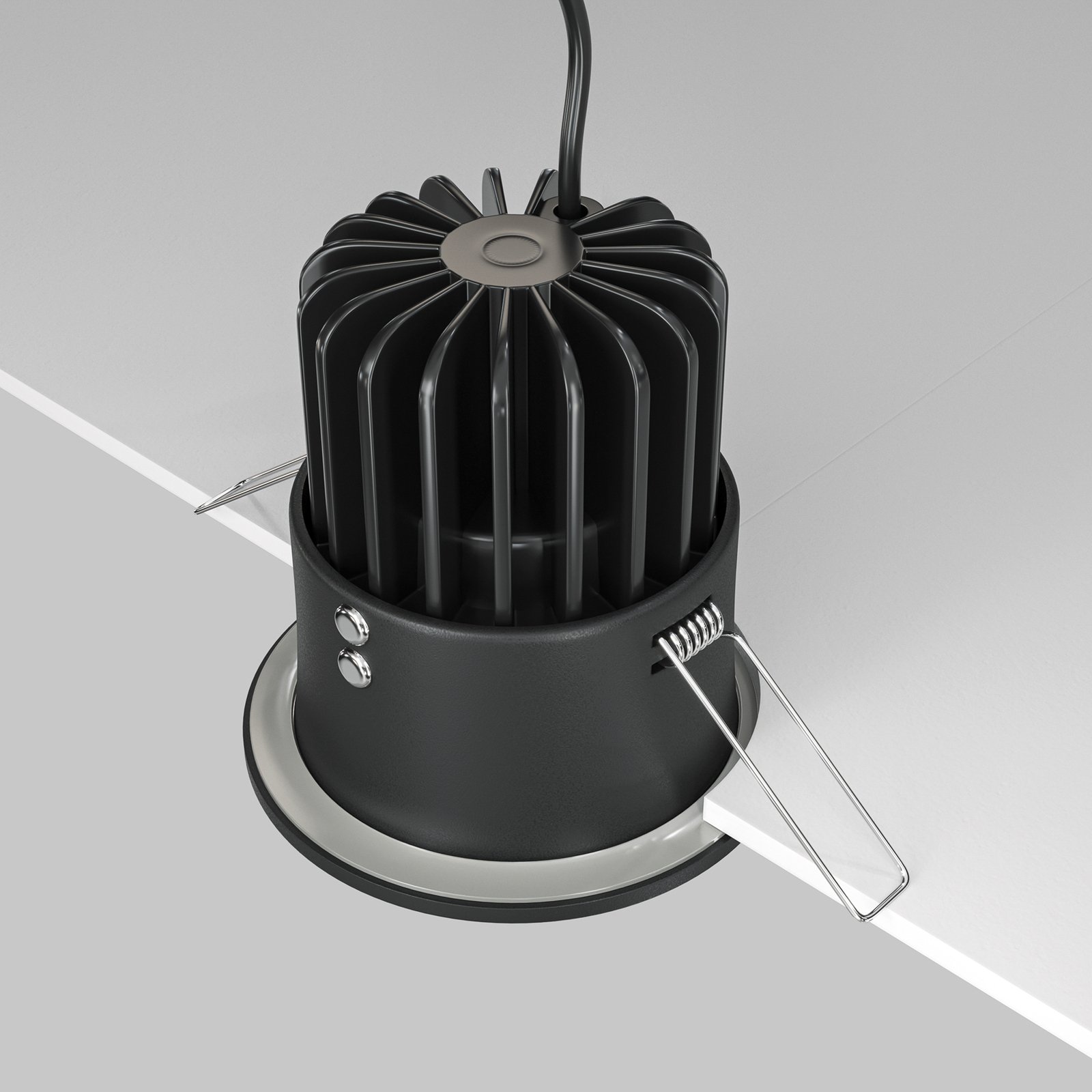 Maytoni Zoom LED svetilka za vgradnjo 930 IP65 okrogla triak, črna