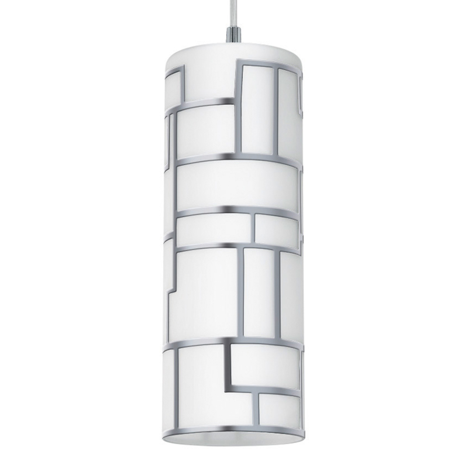 EGLO Slim Bayman pendant light with linear design, for Living / Dining Room, glass, metal, E27, 60 W, energy efficiency: A++