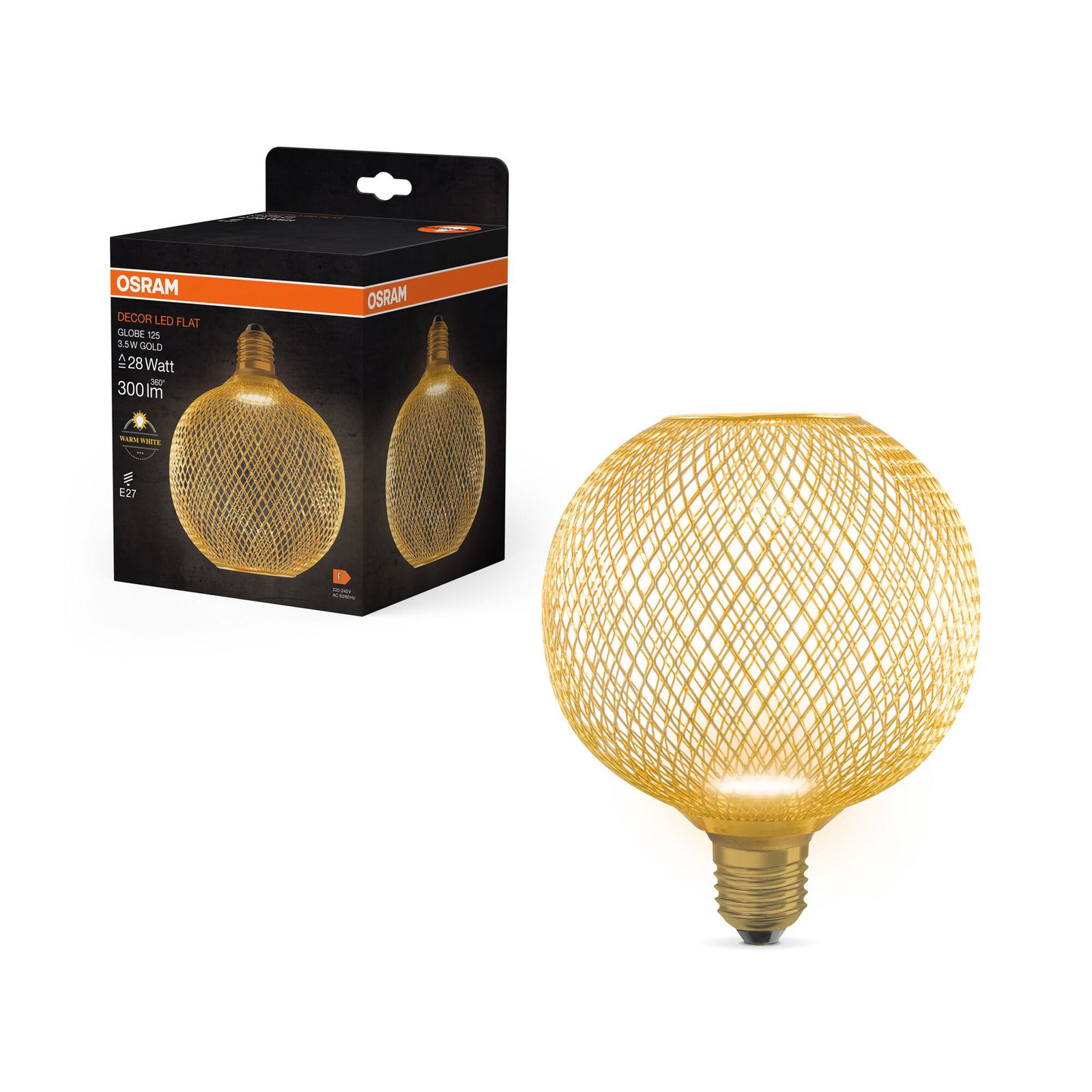 OSRAM Decor LED Flat Globe E27 3,5W gold 2.700K Metall