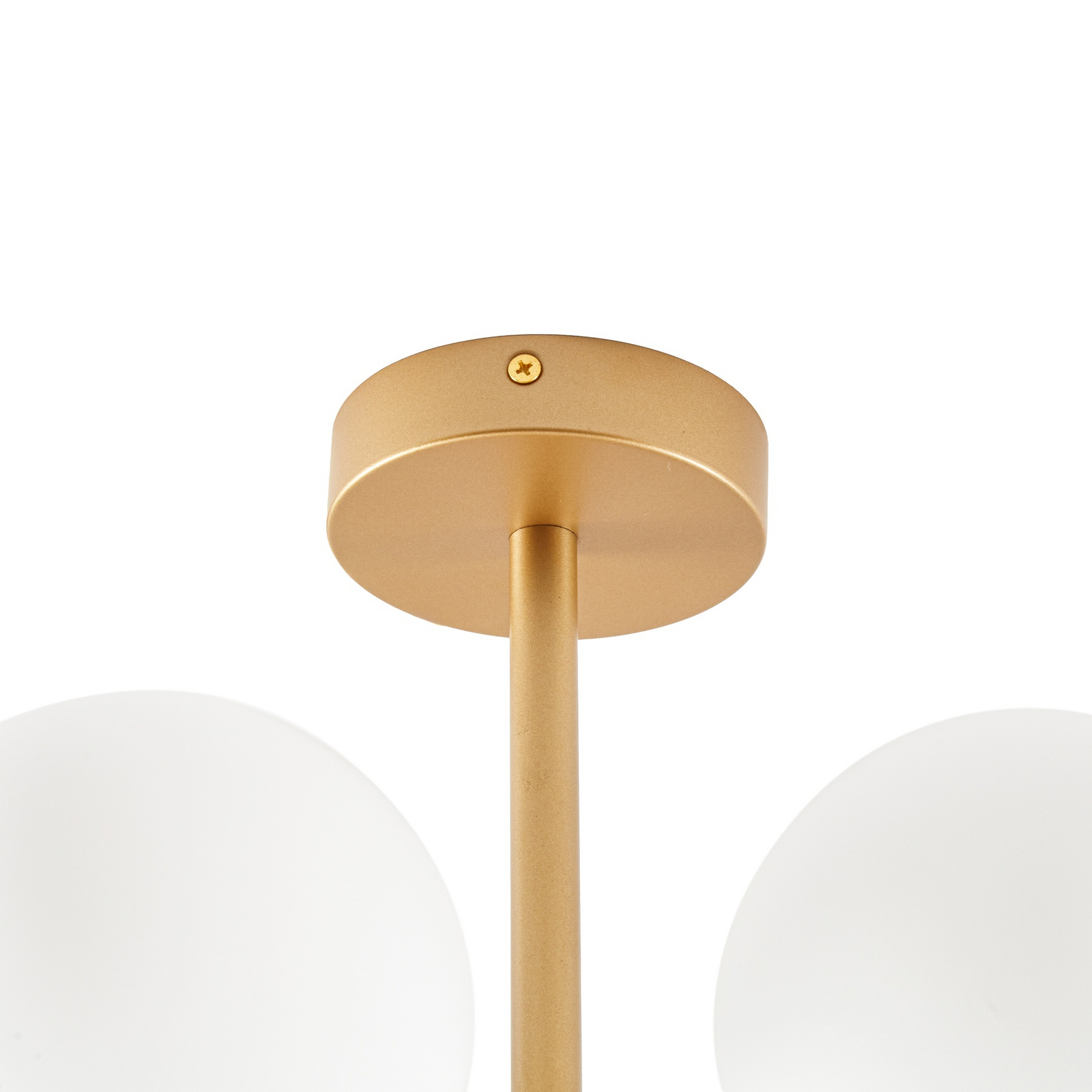 Plafonnier Peyton, à 10 lampes, doré/blanc, verre - Lucande