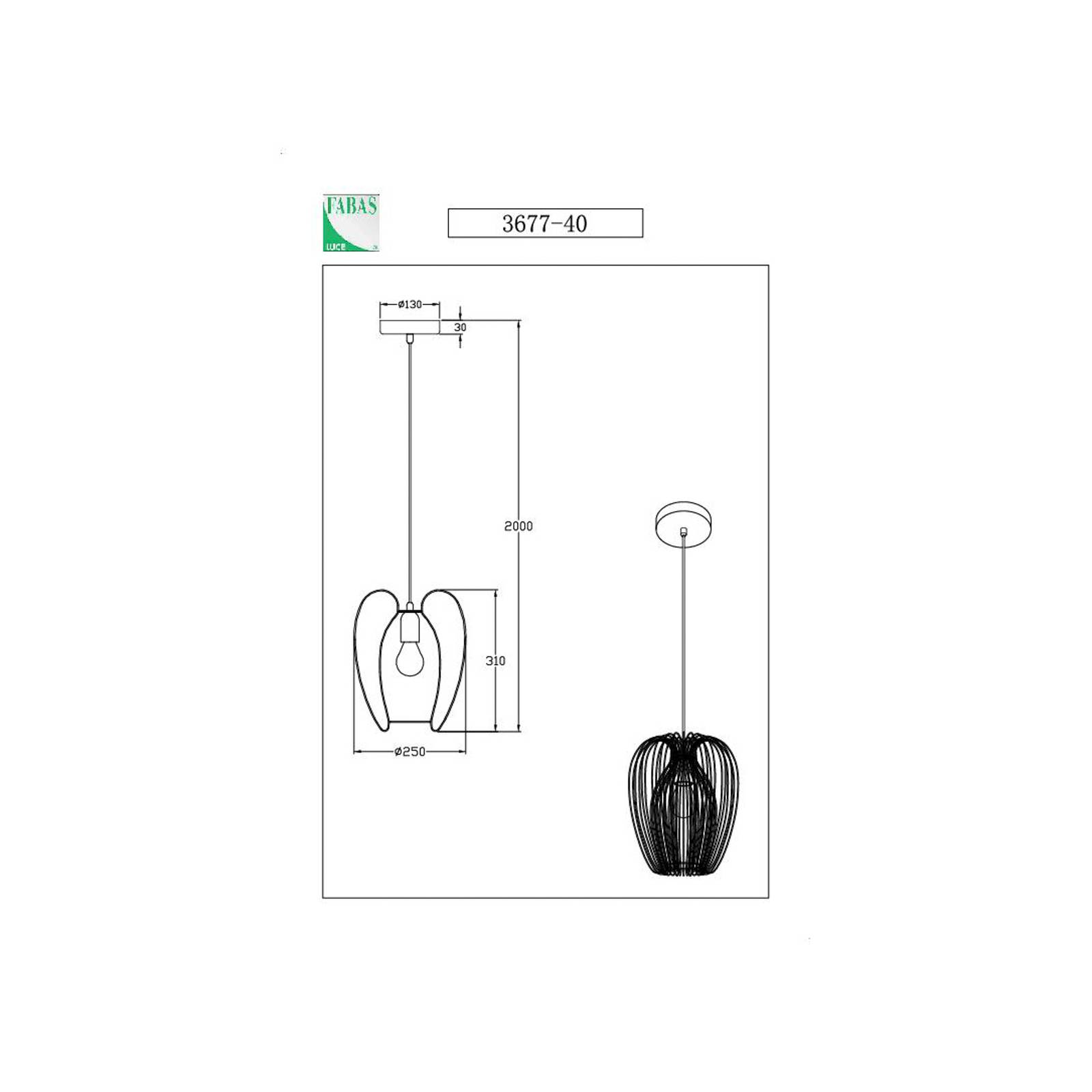 Lampa wisząca Camp Ø 25 cm czarna druciany kosz