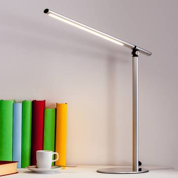 Stolná LED lampa Kolja v strieborno-sivej