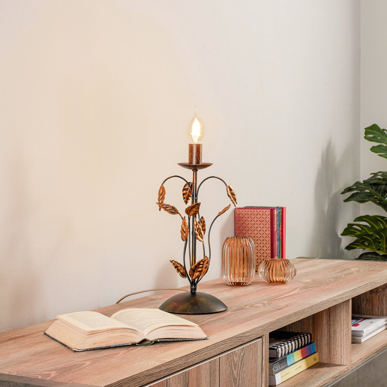Collana metal table lamp 1-bulb bronze